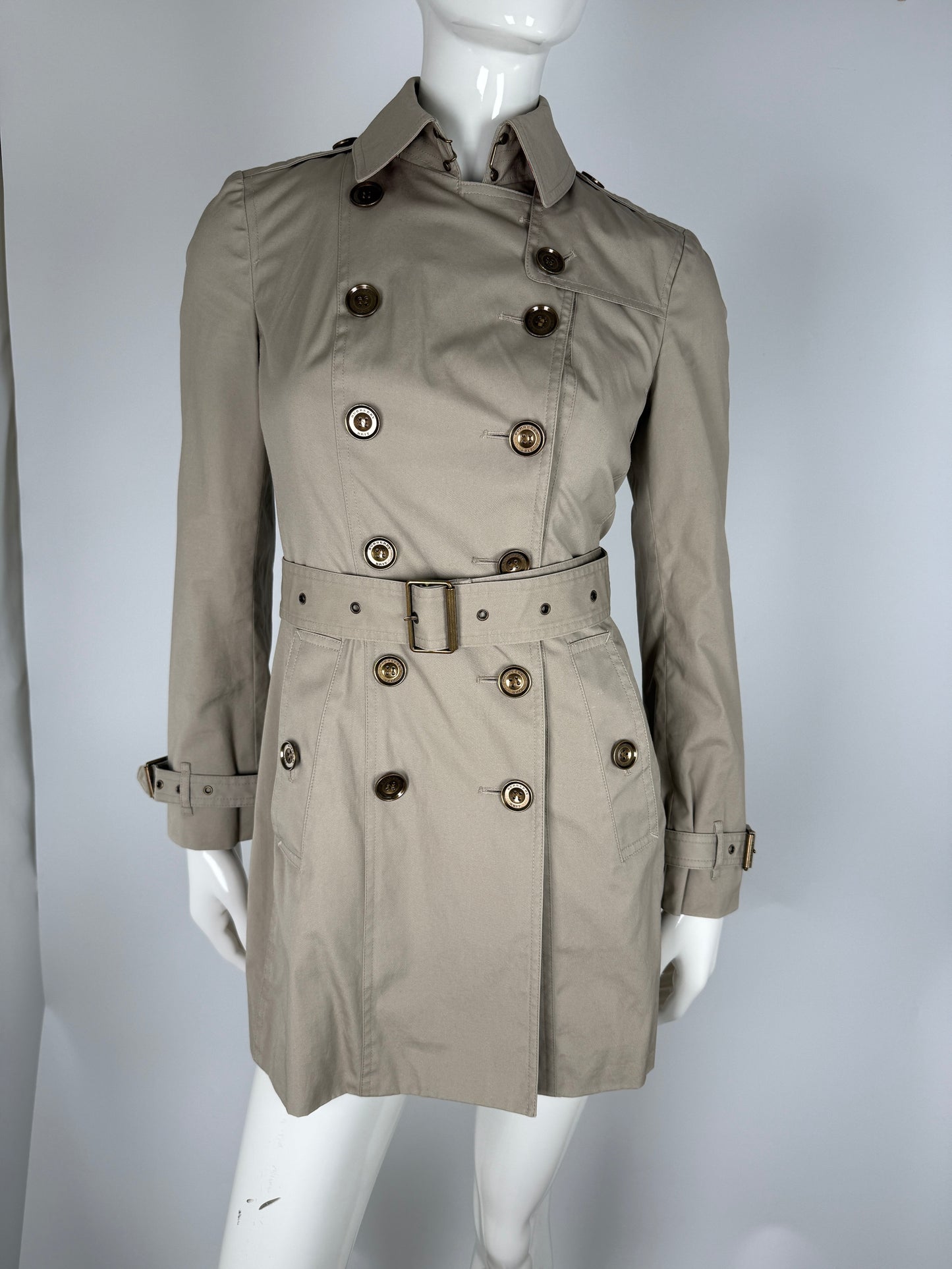 BURBERRY Brit Beige Double Breasted With Insert Jacket Coat 36 2