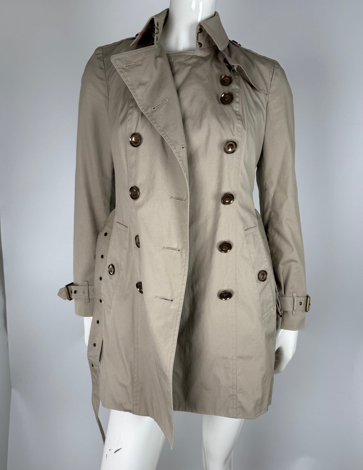 BURBERRY Brit Beige Double Breasted With Insert Jacket Coat 36 2