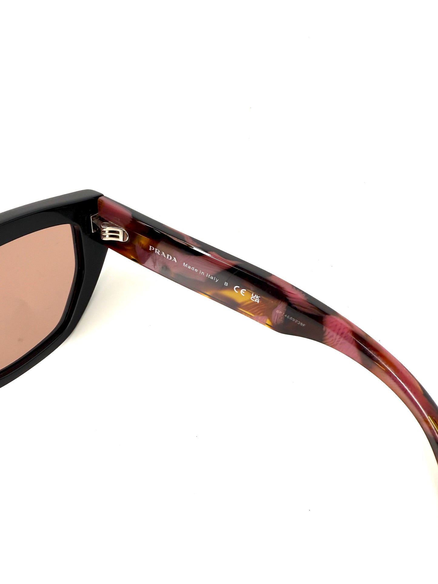 PRADA Logo Brown Tortoise SPR A09 Acetate Sunglasses