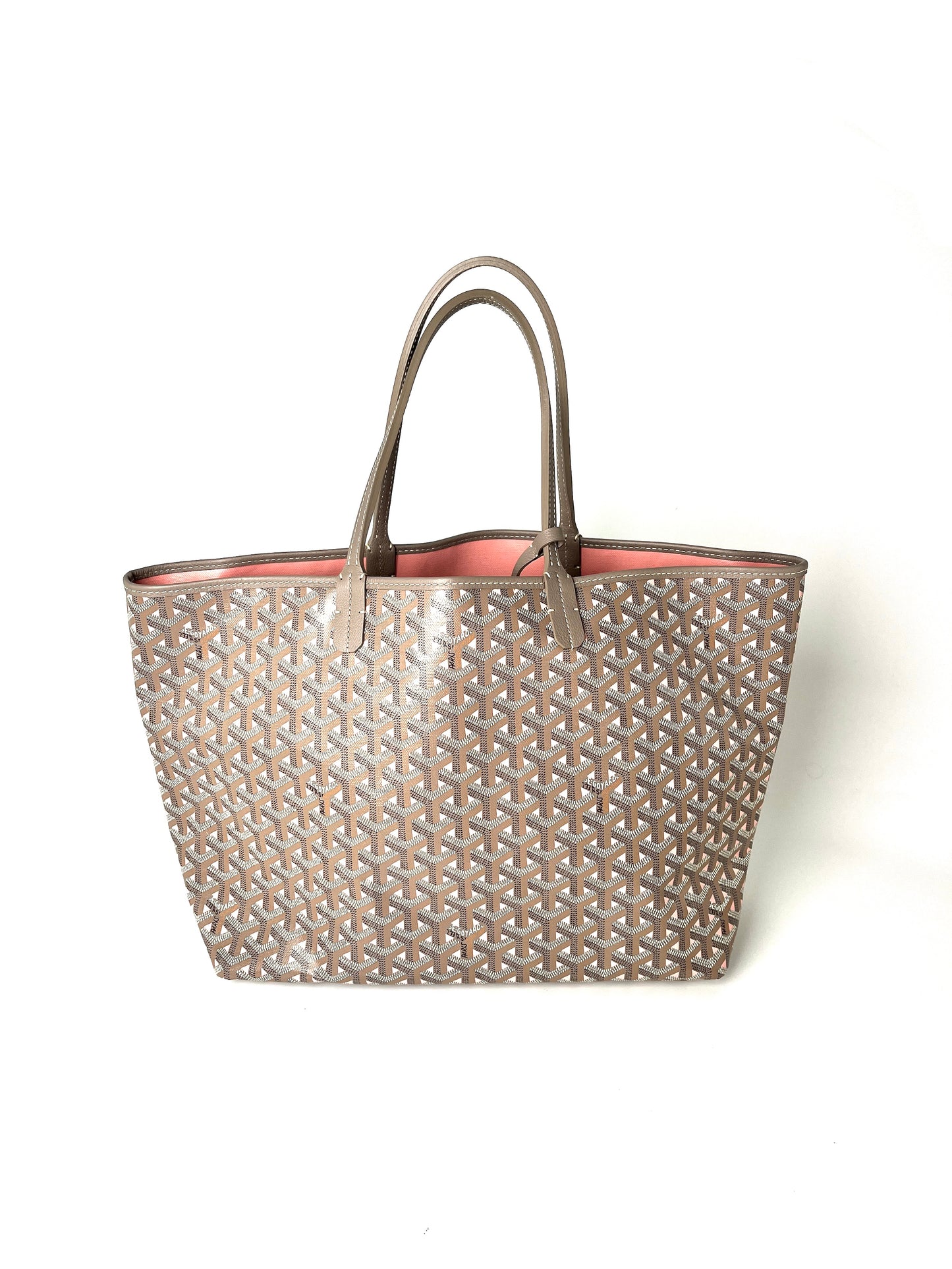 GOYARD Saint Louis PM Claire Voie Pink Taupe Special Edition Reversible Tote Bag with Pouch