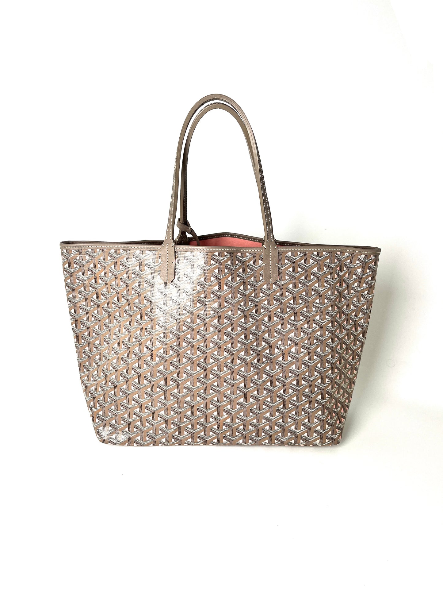 GOYARD Saint Louis PM Claire Voie Pink Taupe Special Edition Reversible Tote Bag with Pouch
