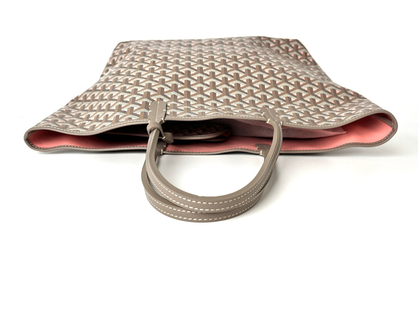 GOYARD Saint Louis PM Claire Voie Pink Taupe Special Edition Reversible Tote Bag with Pouch