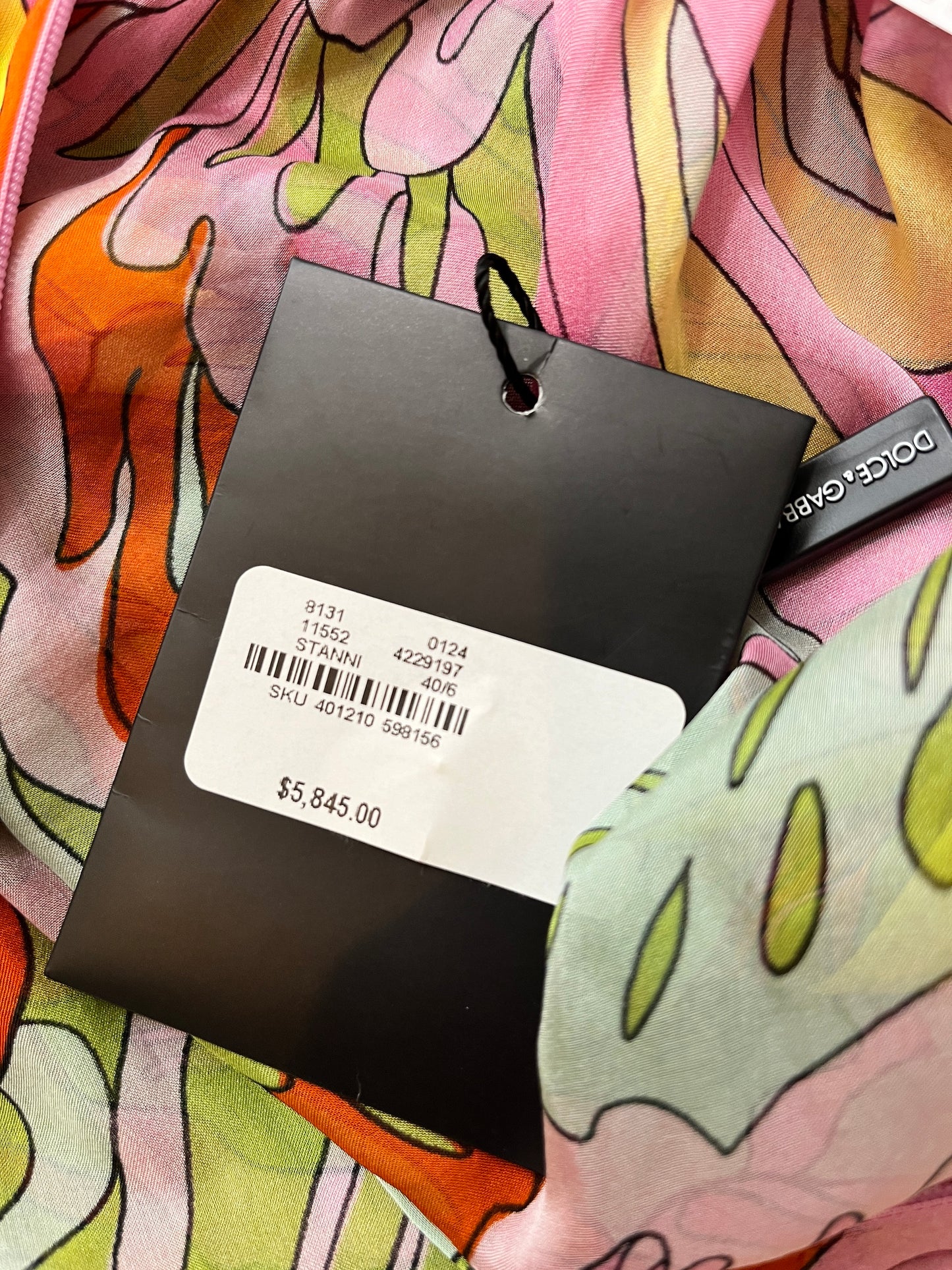 NWT Authentic Dolce & Gabbana Pink Multi Floral Dress 40 4