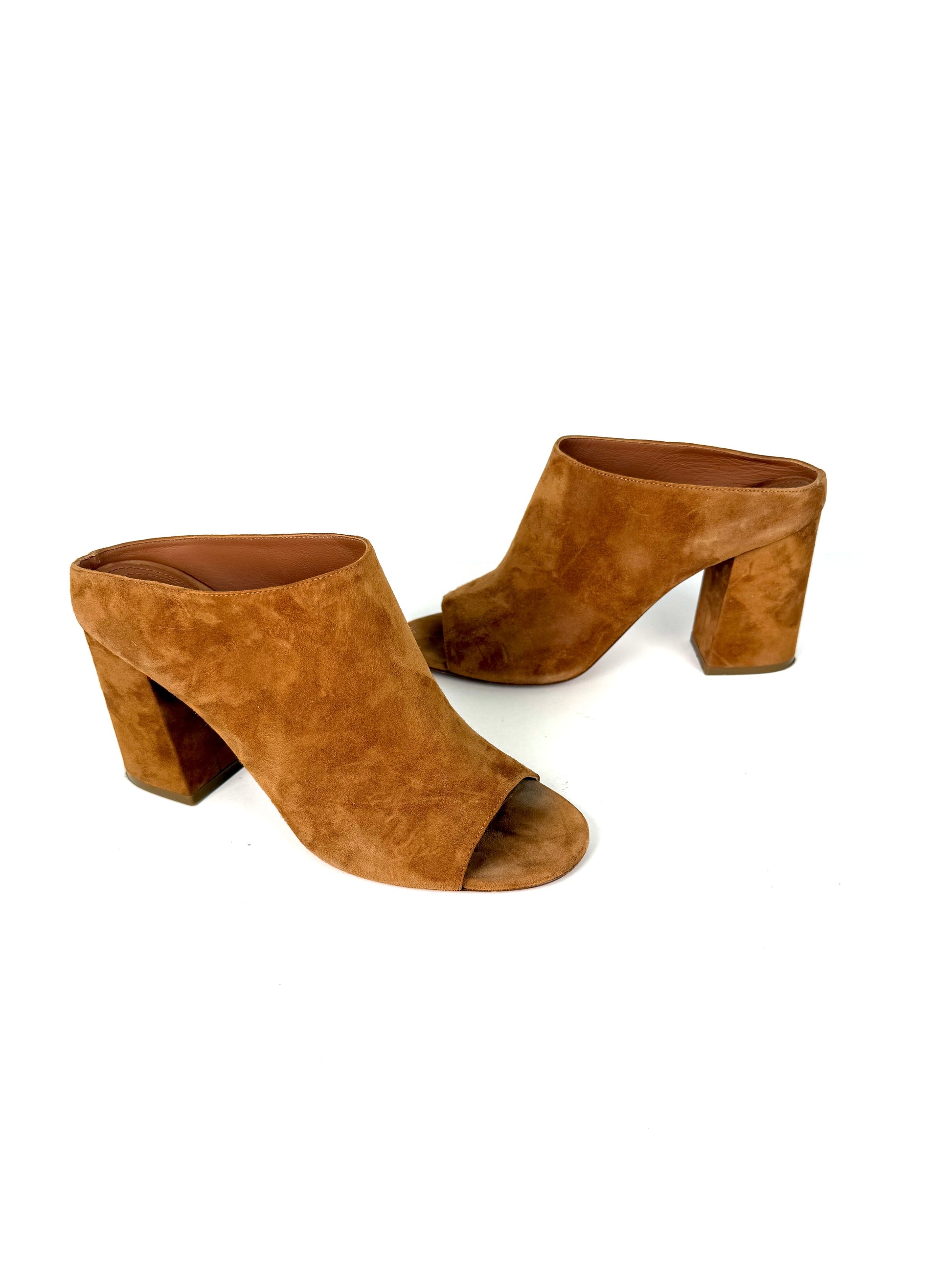 Givenchy Suede Paris Noisette Brown Mules 40 9.5