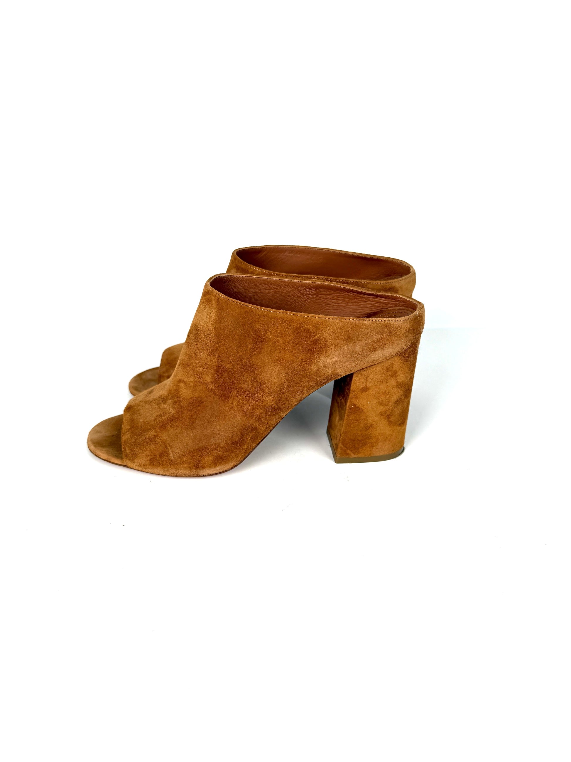 Givenchy Suede Paris Noisette Brown Mules 40 9.5