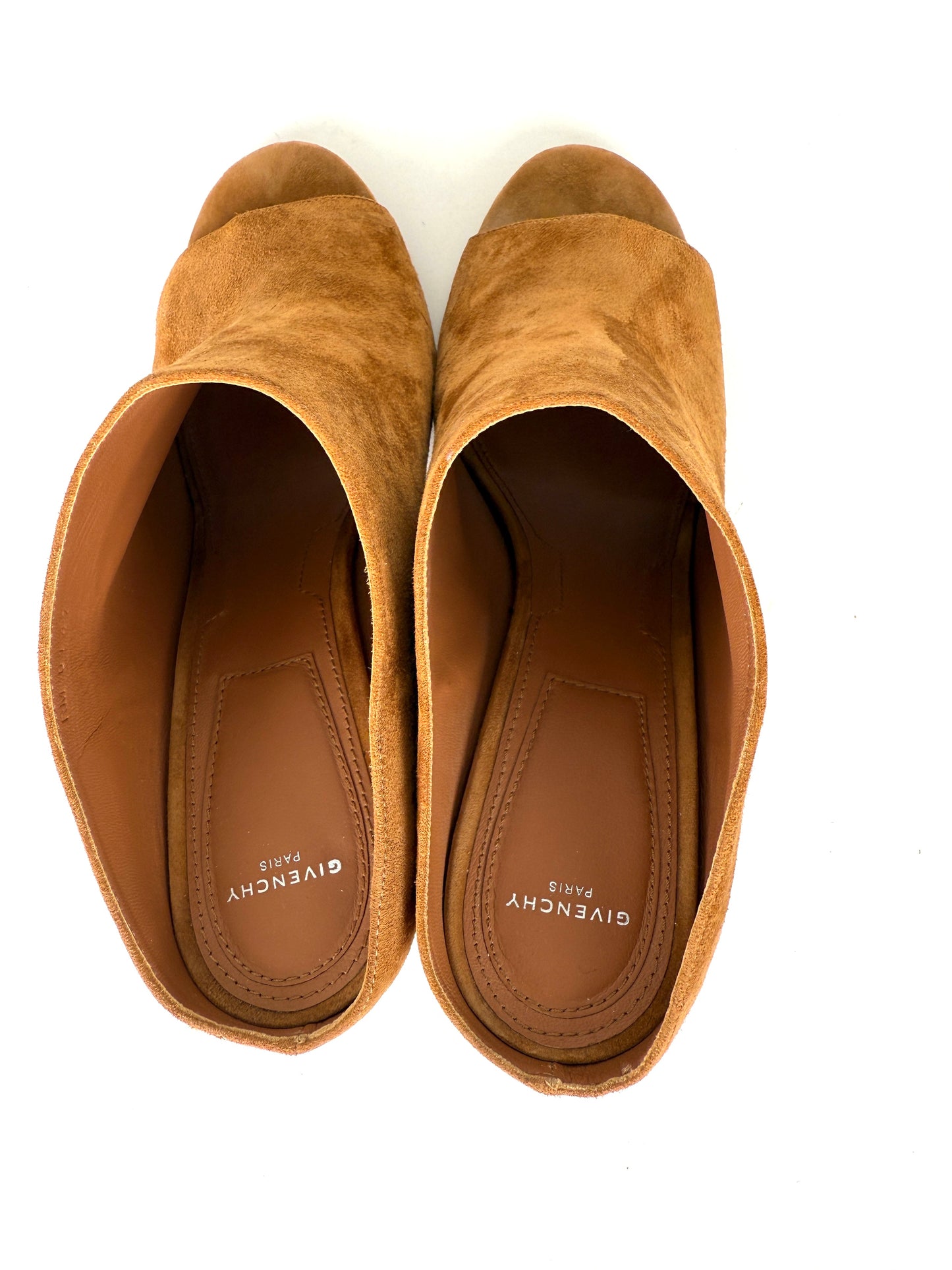 Givenchy Suede Paris Noisette Brown Mules 40 9.5