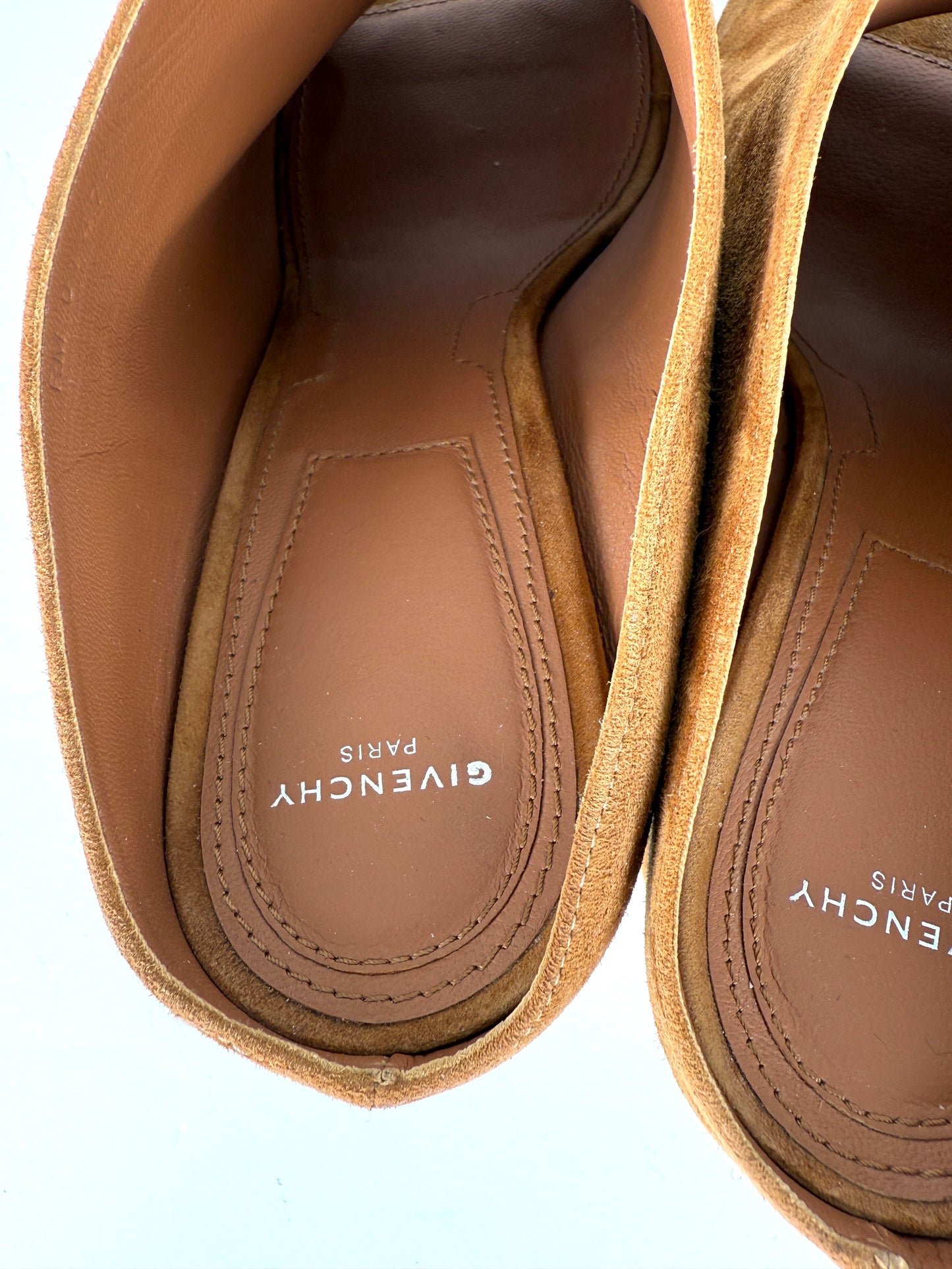 Givenchy Suede Paris Noisette Brown Mules 40 9.5