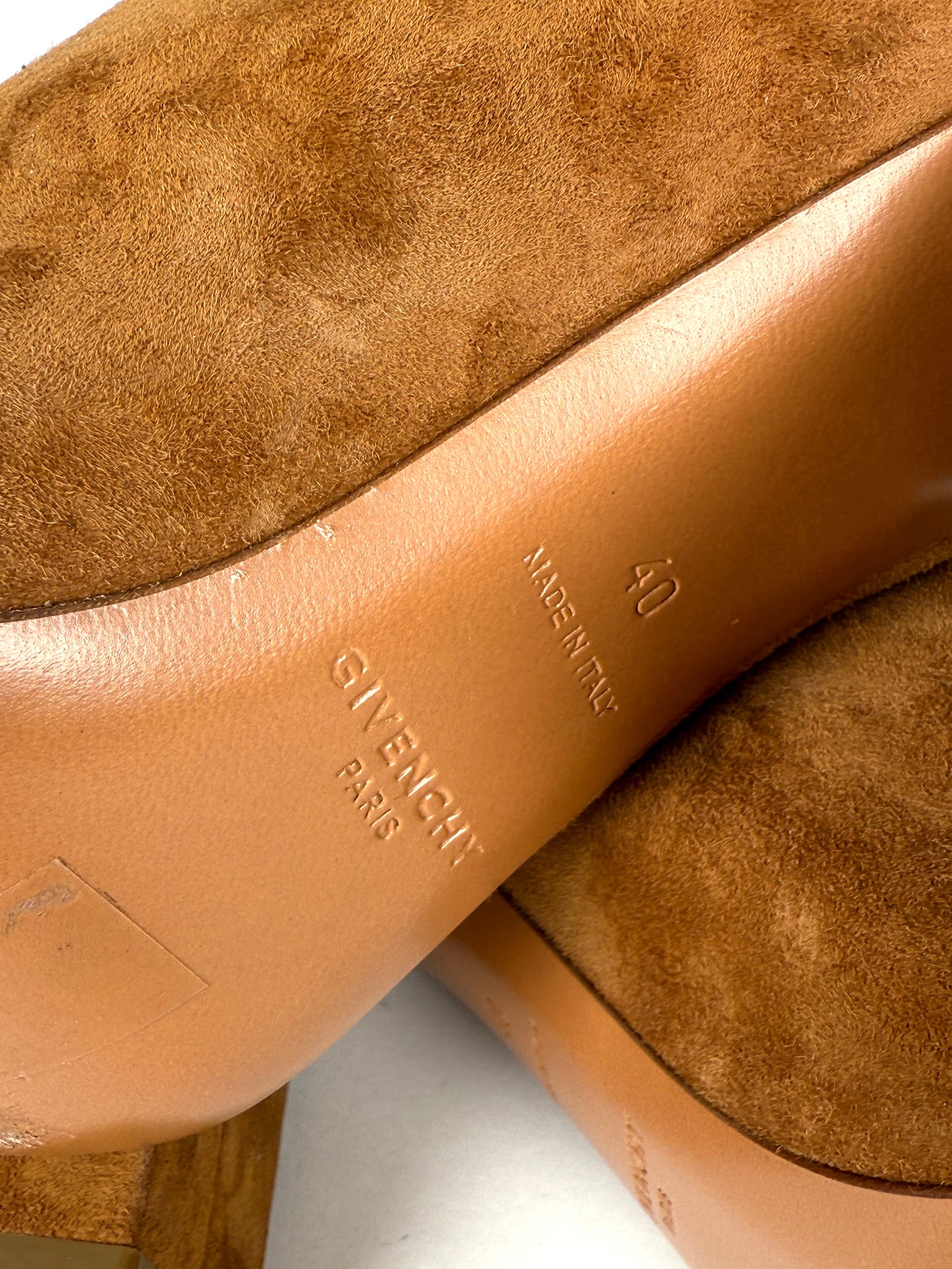 Givenchy Suede Paris Noisette Brown Mules 40 9.5