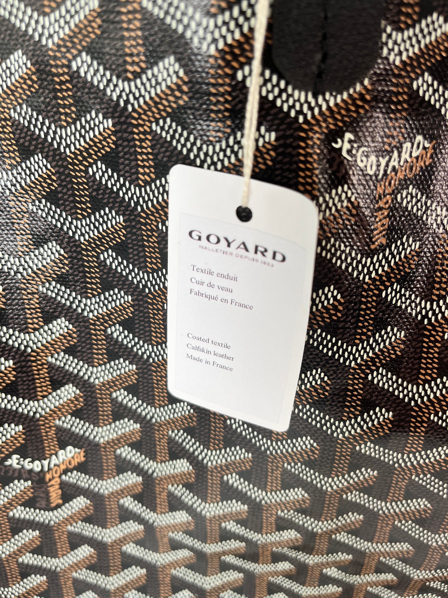 New GOYARD Goyardine Saint Louis PM Black Tote Bag with Pouch