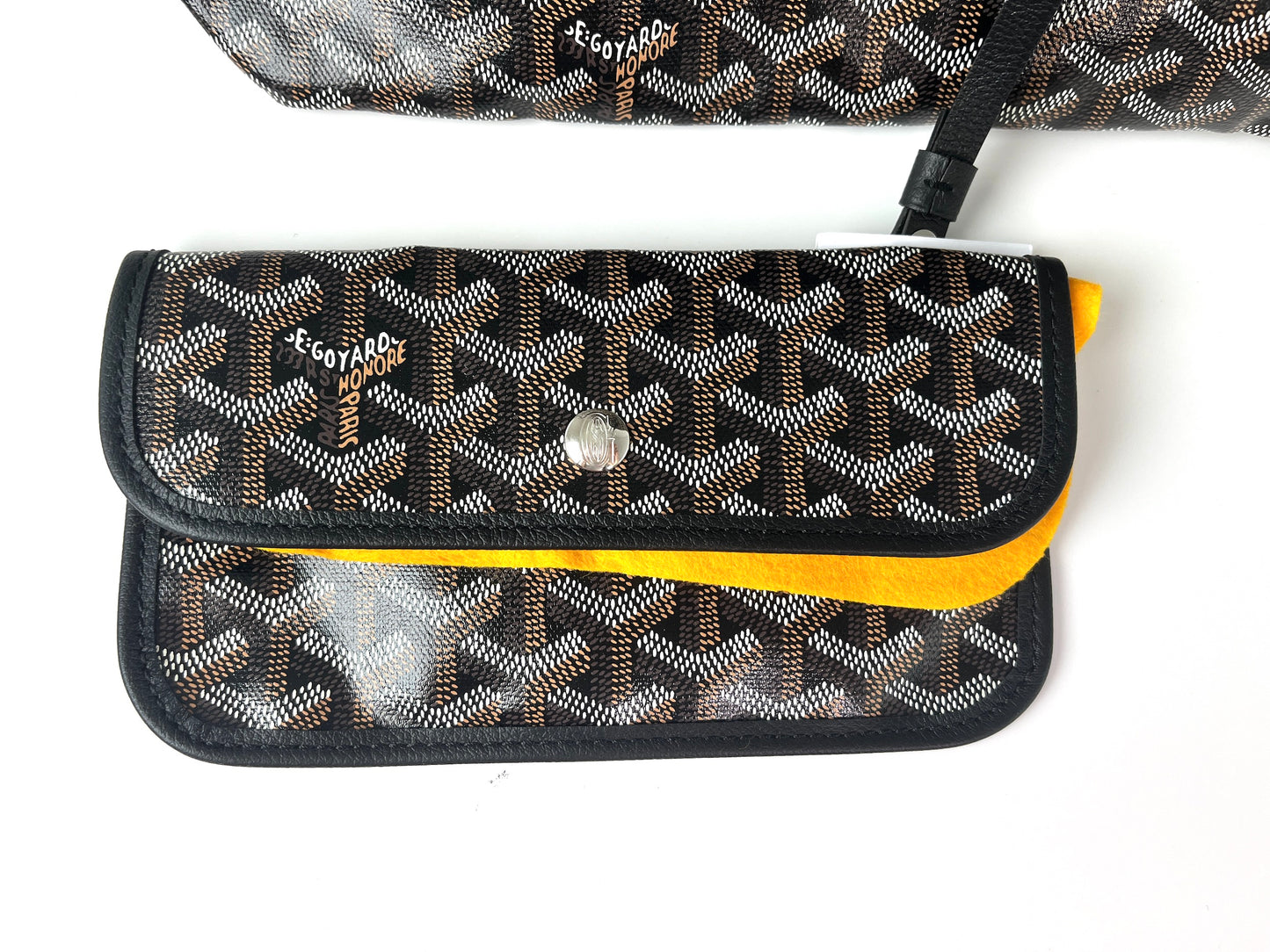 New GOYARD Goyardine Saint Louis PM Black Tote Bag with Pouch