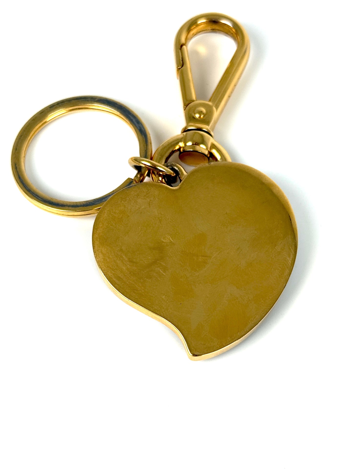 PRADA Heart Leopard Print Brown Key Holder Handbag Charm