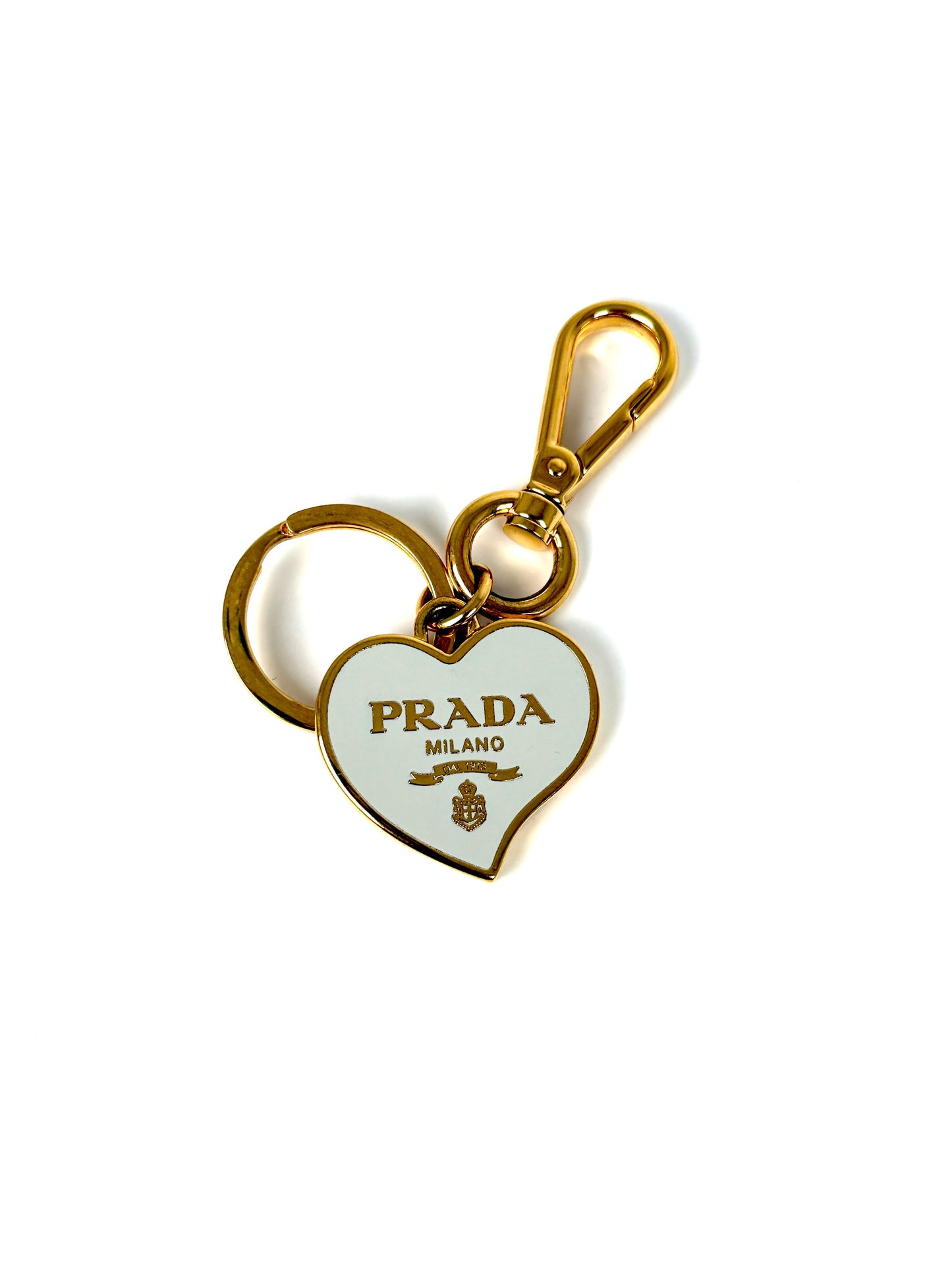 PRADA Heart White Key Holder Handbag Charm