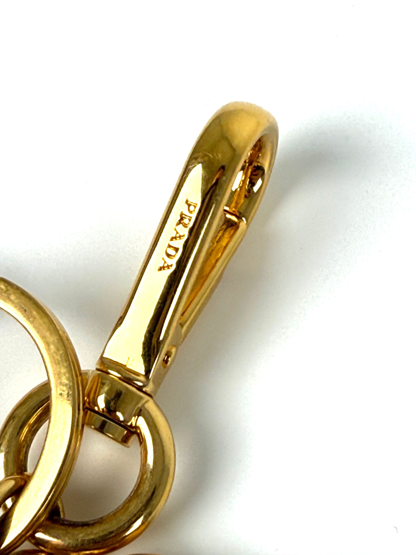 PRADA Heart White Key Holder Handbag Charm