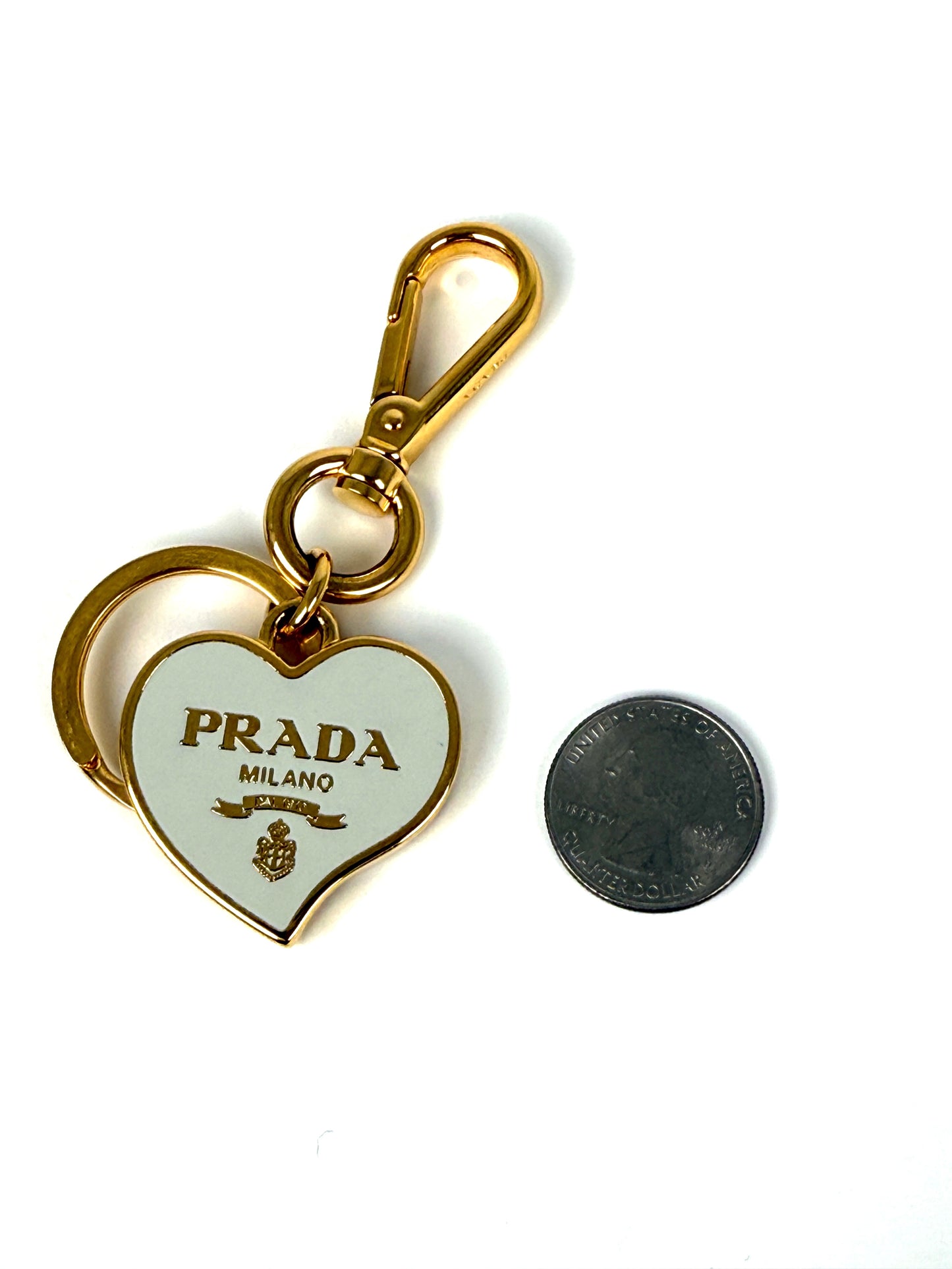 PRADA Heart White Key Holder Handbag Charm