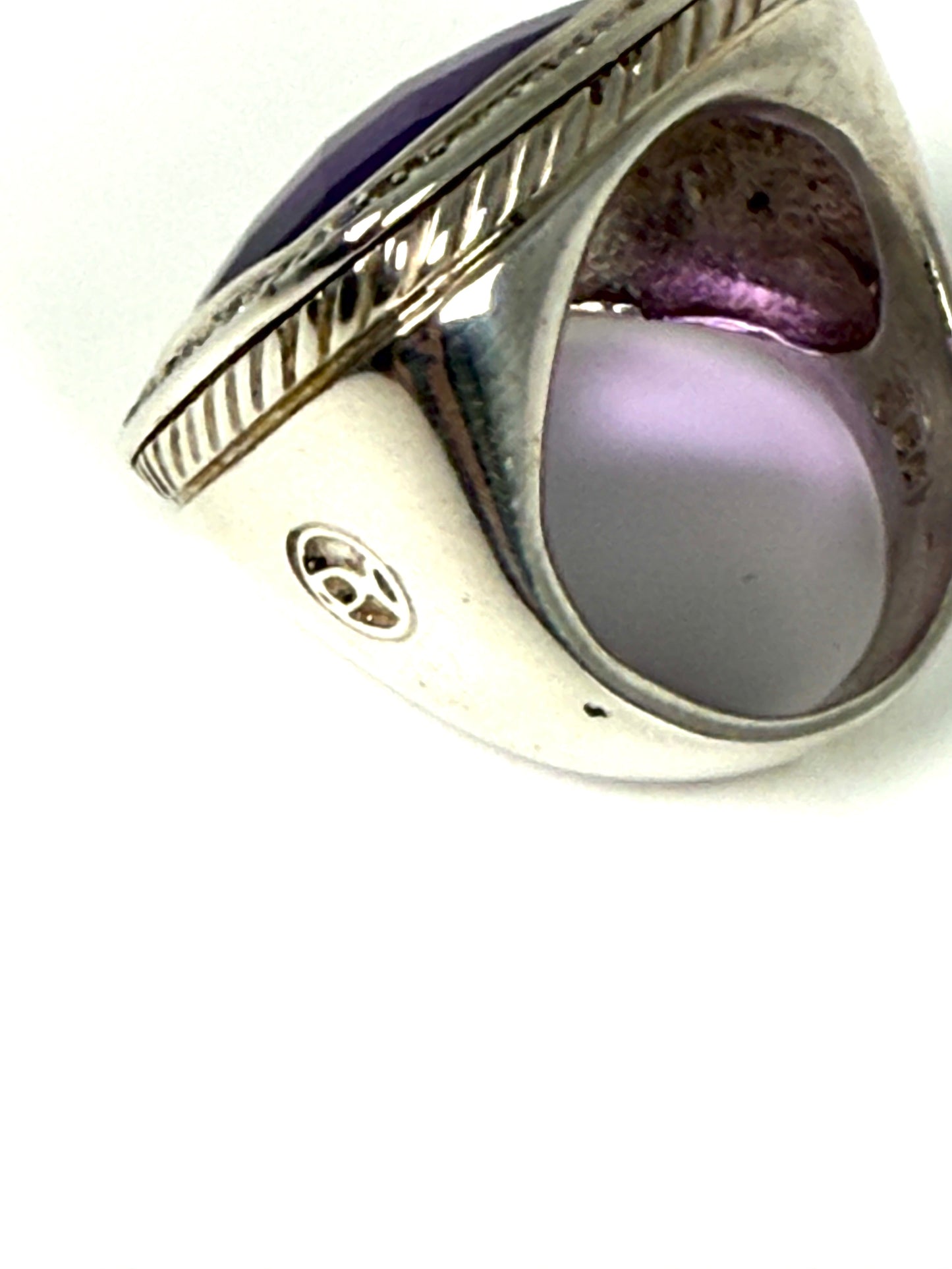 DAVID YURMAN Albion Amethyst Diamond Sterling Silver Large Cocktail Ring 6.25
