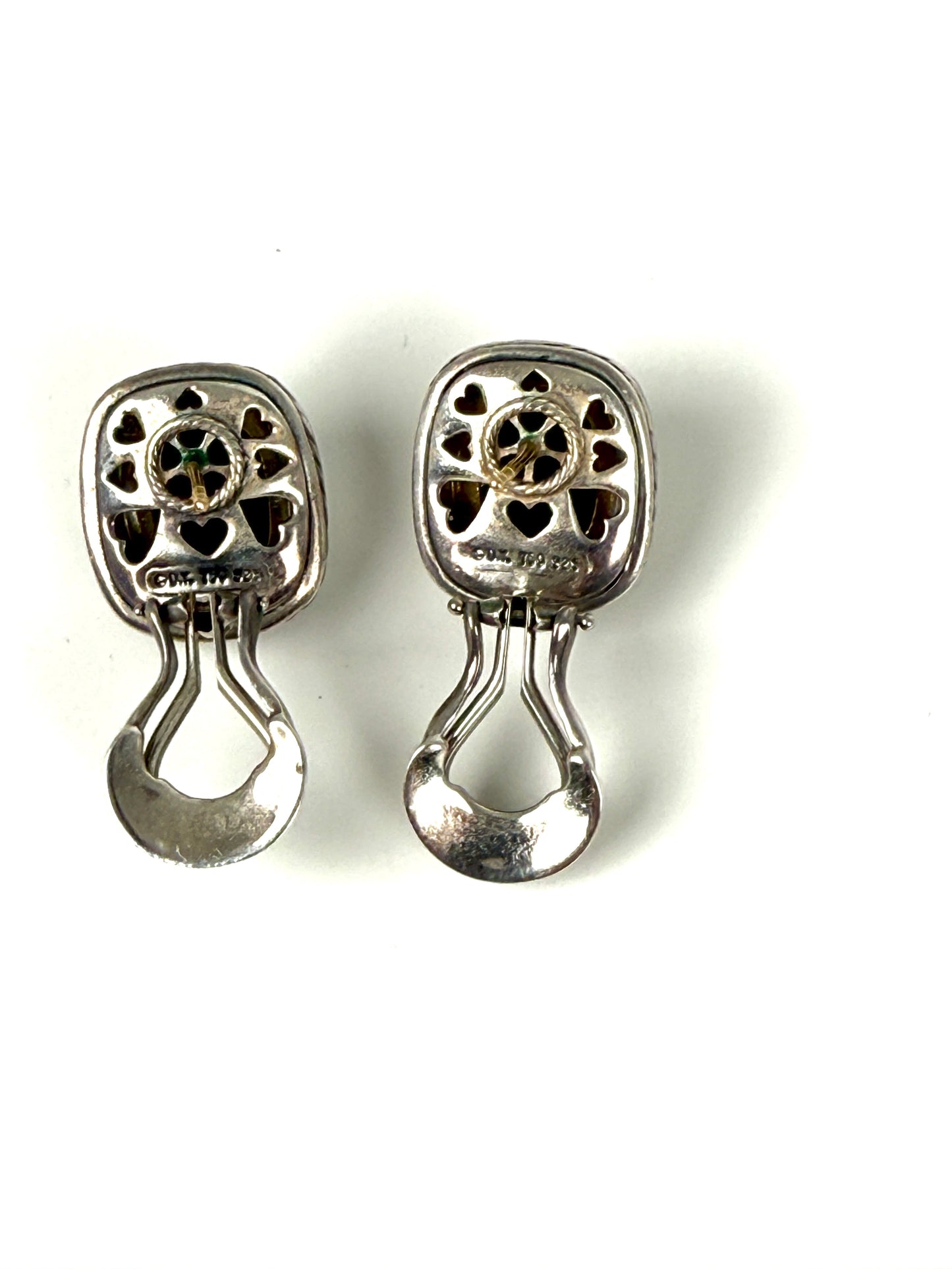 DAVID YURMAN Albion Onyx Diamond Silver 18k Gold Stud Earrings