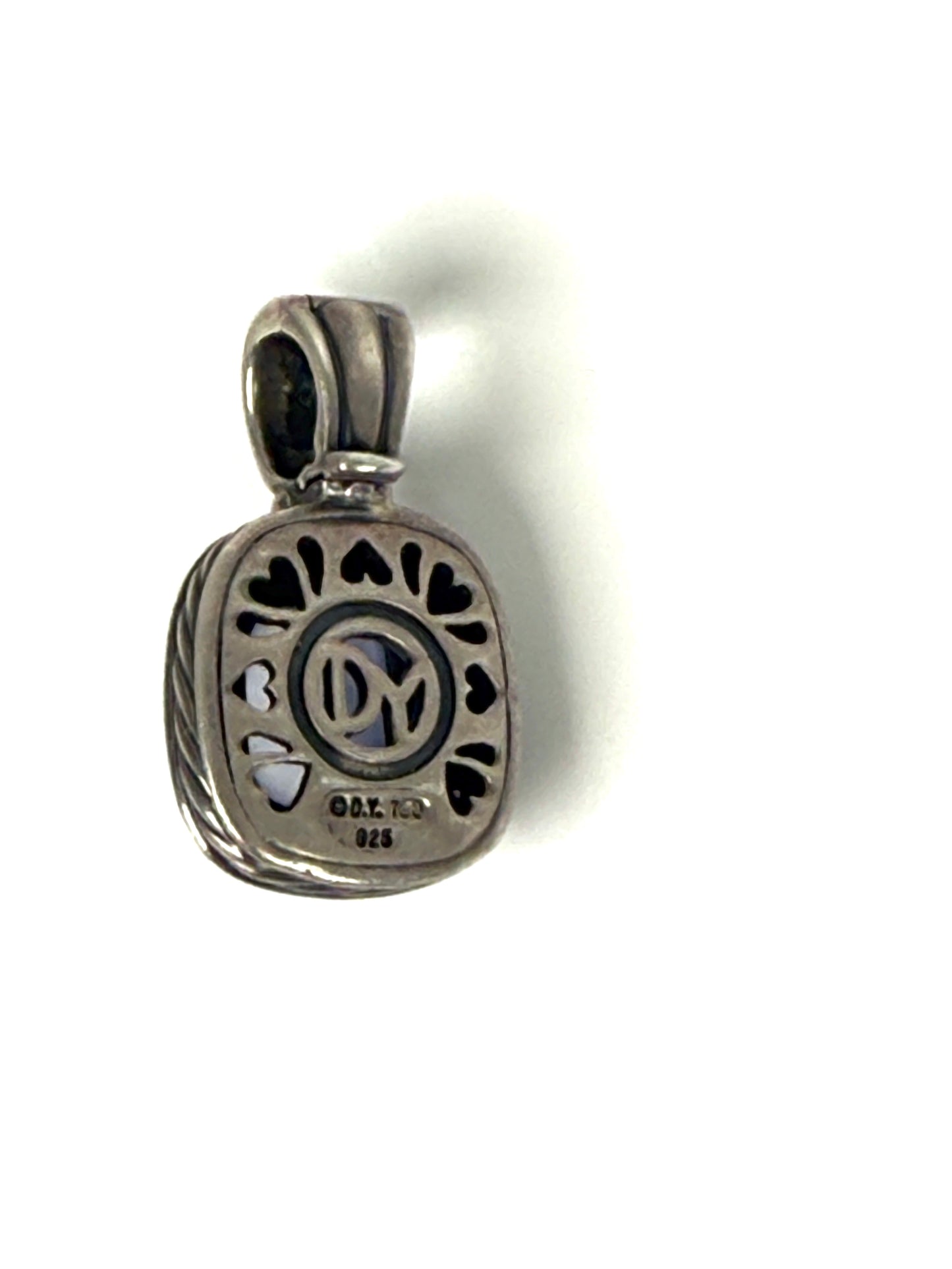 DAVID YURMAN Blue Chalcedony Diamond Cable Enhancer Sterling Silver Pendant