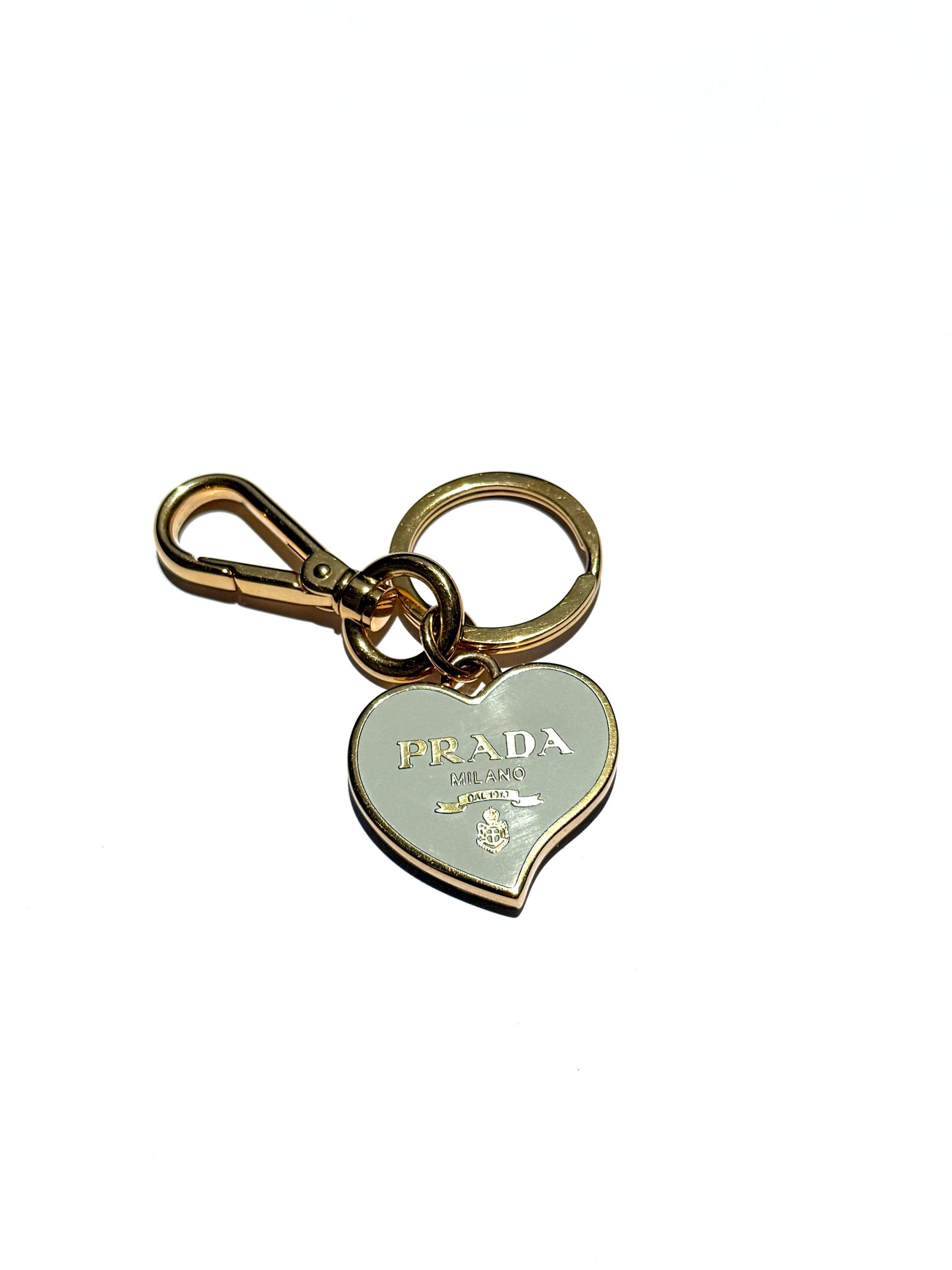 PRADA Heart White Key Holder Handbag Charm