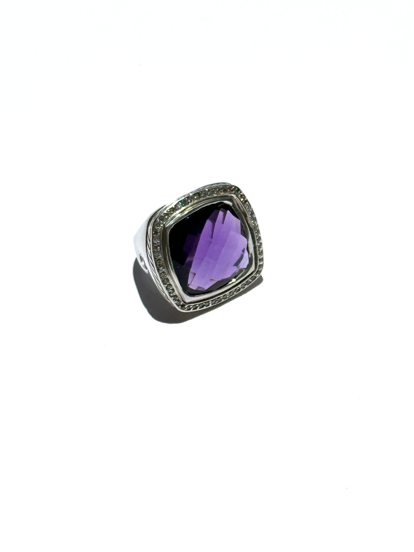 DAVID YURMAN Albion Amethyst Diamond Sterling Silver Large Cocktail Ring 6.25