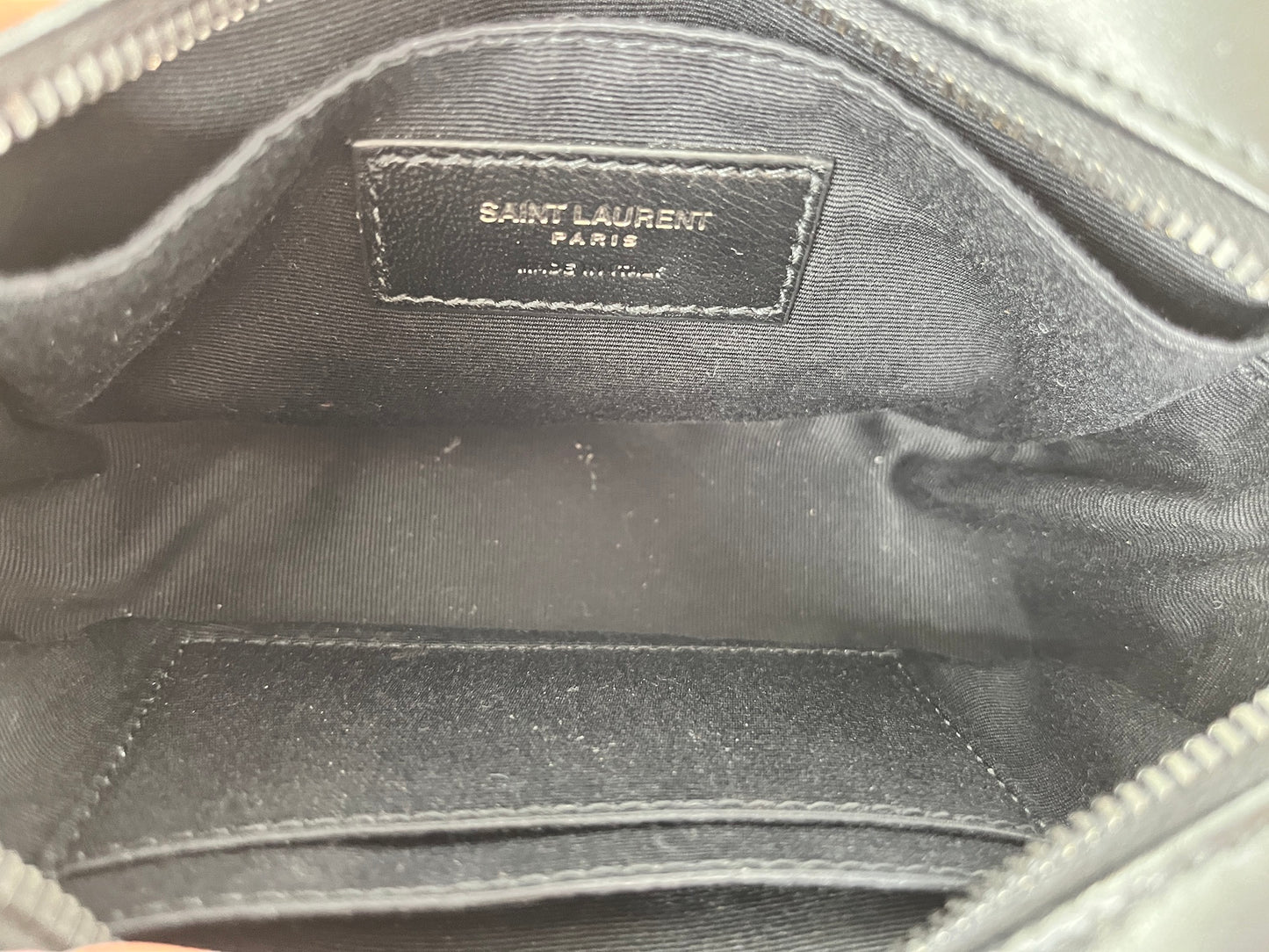 Saint Laurent YSL So Black Leather Chevron Bum Bag Waistbag