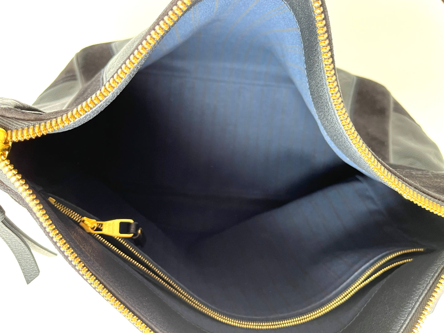 Louis Vuitton Audacieuse Black Empreinte Suede Leather Hobo Bag