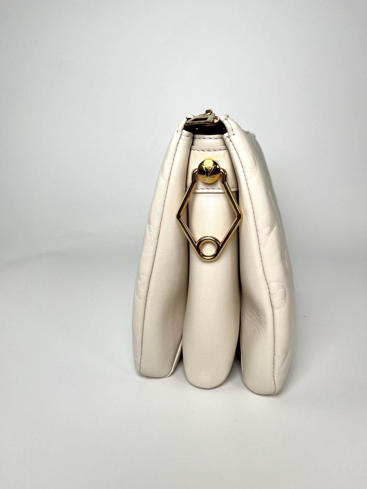 Louis Vuitton Coussin Cream Embossed Leather PM Bag