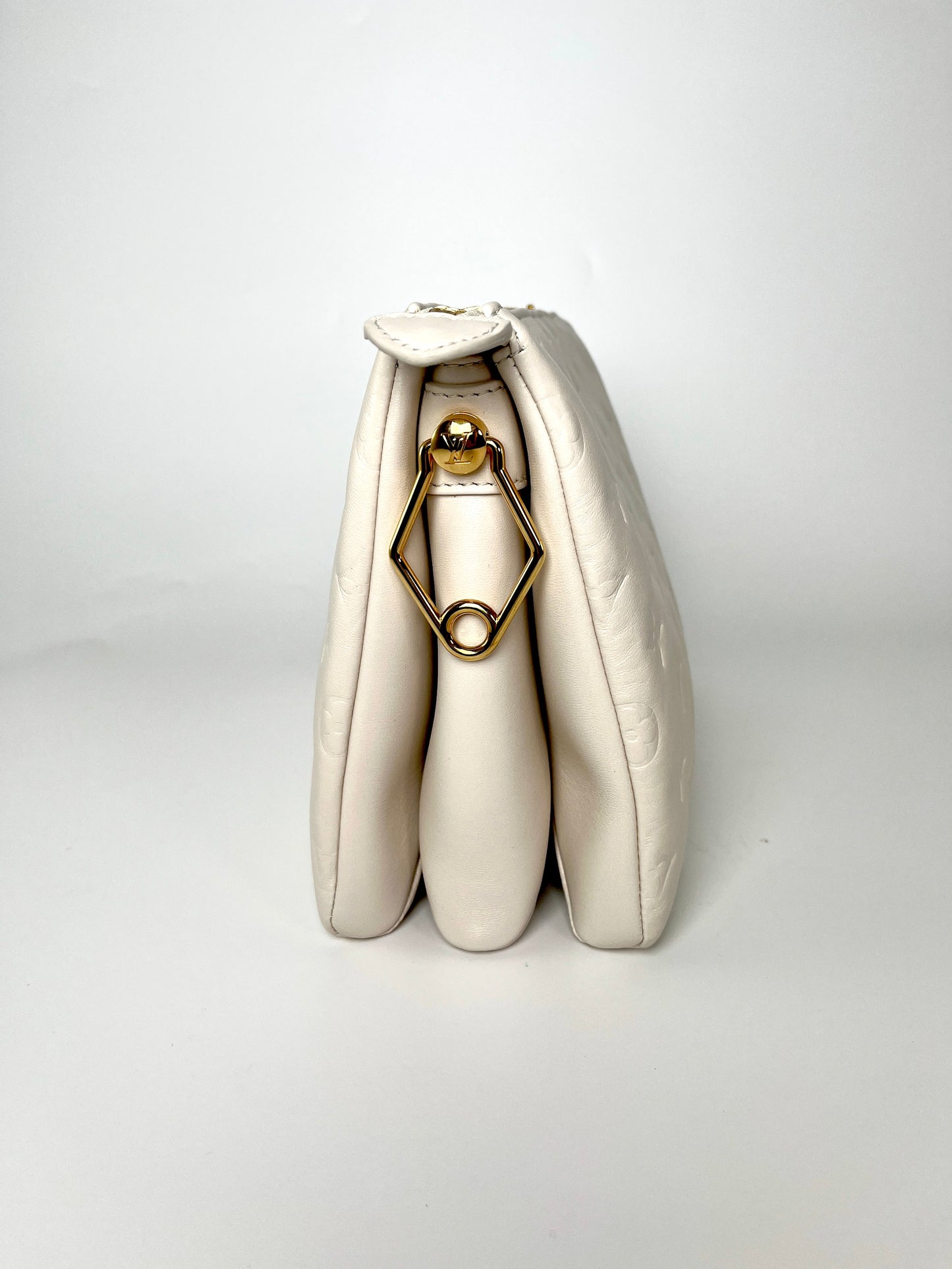 Louis Vuitton Coussin Cream Embossed Leather PM Bag