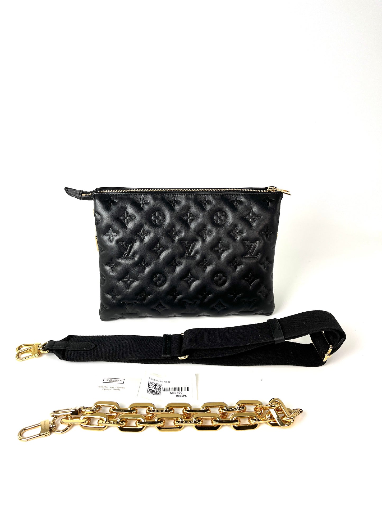 Louis Vuitton Coussin Black Embossed Leather PM Bag