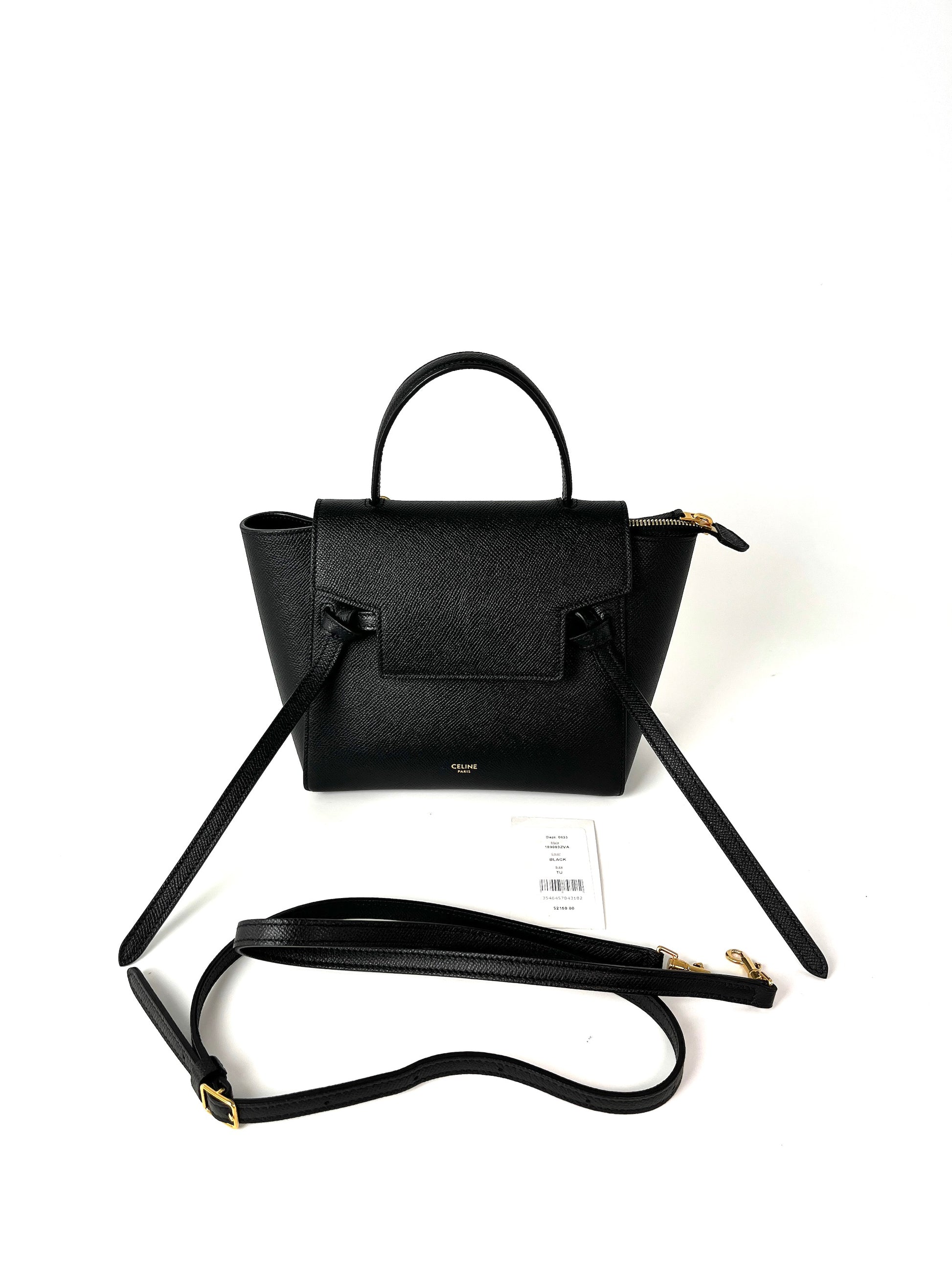 Celine Micro Belt Black Grained Calfskin Crossbody Bag
