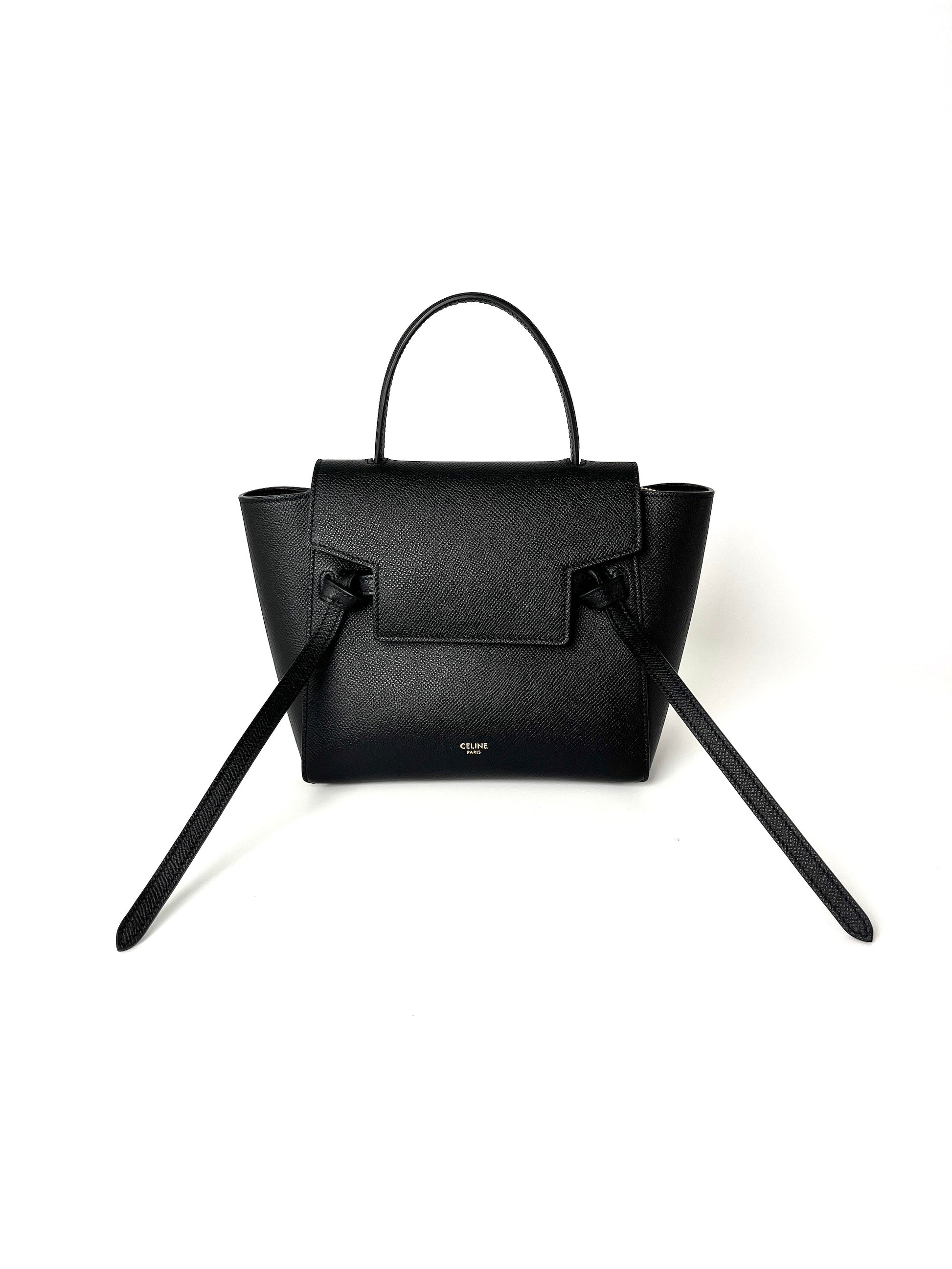 Celine Micro Belt Black Grained Calfskin Crossbody Bag