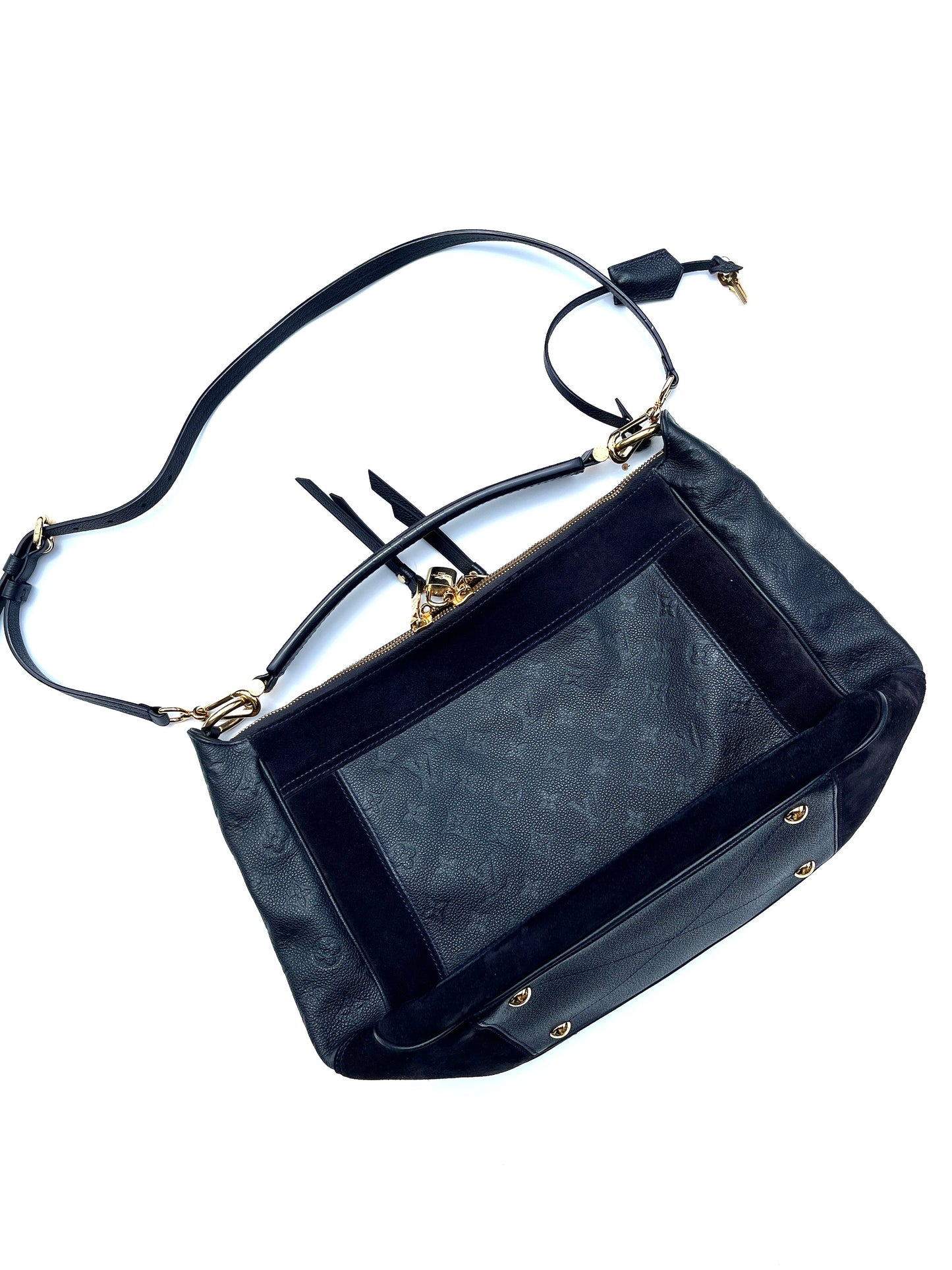 Louis Vuitton Audacieuse Black Empreinte Suede Leather Hobo Bag