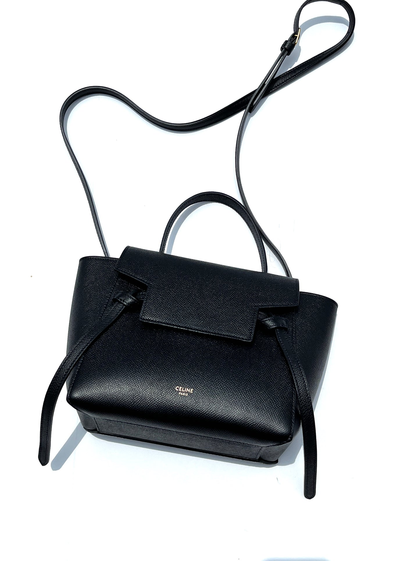 Celine Micro Belt Black Grained Calfskin Crossbody Bag