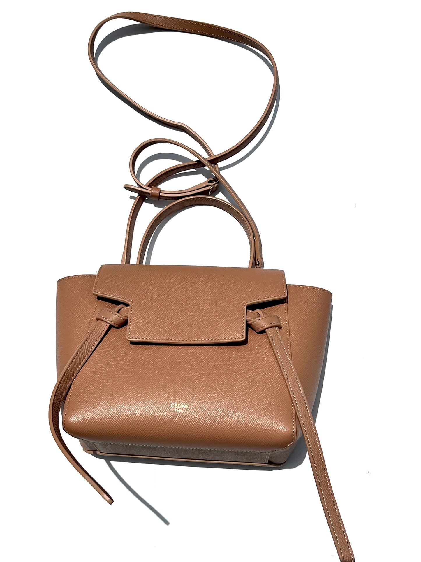 Celine Micro Belt Desert Rose Grained Calfskin Crossbody Bag