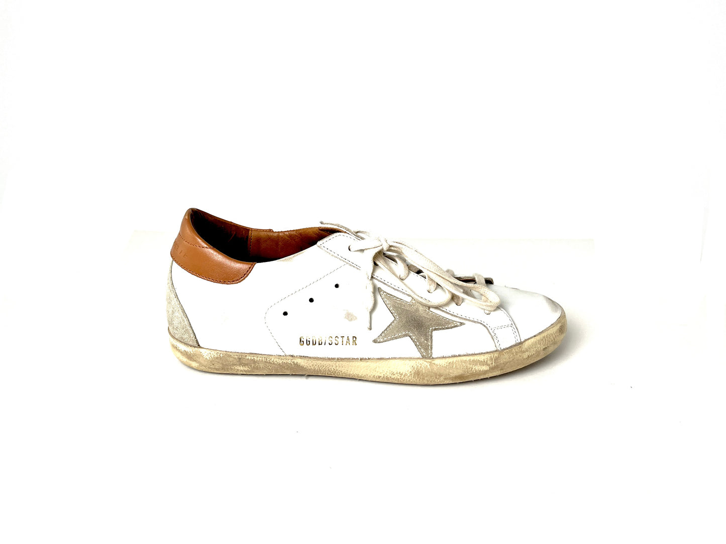 Golden Goose Superstar White Brown Leather Sneakers 41