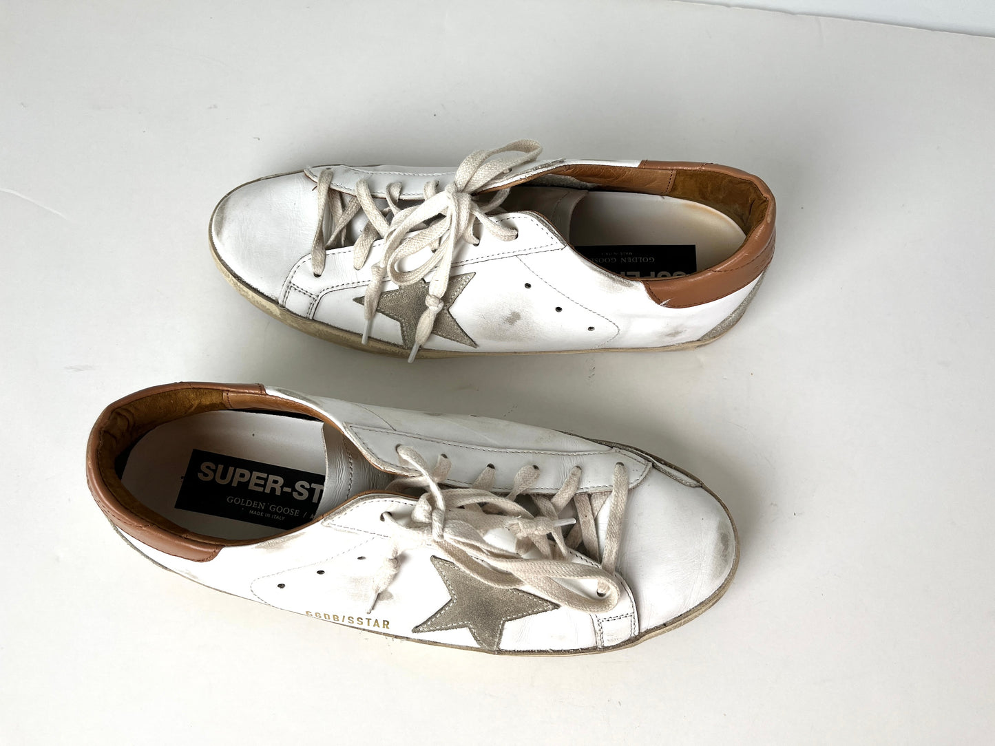 Golden Goose Superstar White Brown Leather Sneakers 41
