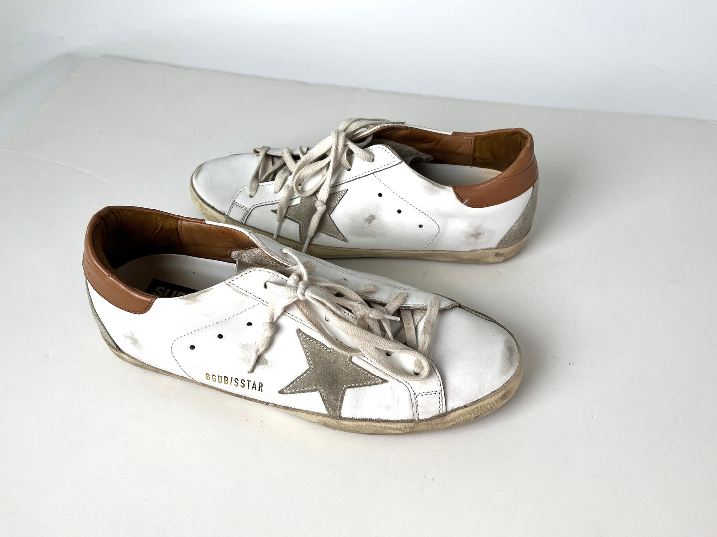 Golden Goose Superstar White Brown Leather Sneakers 41
