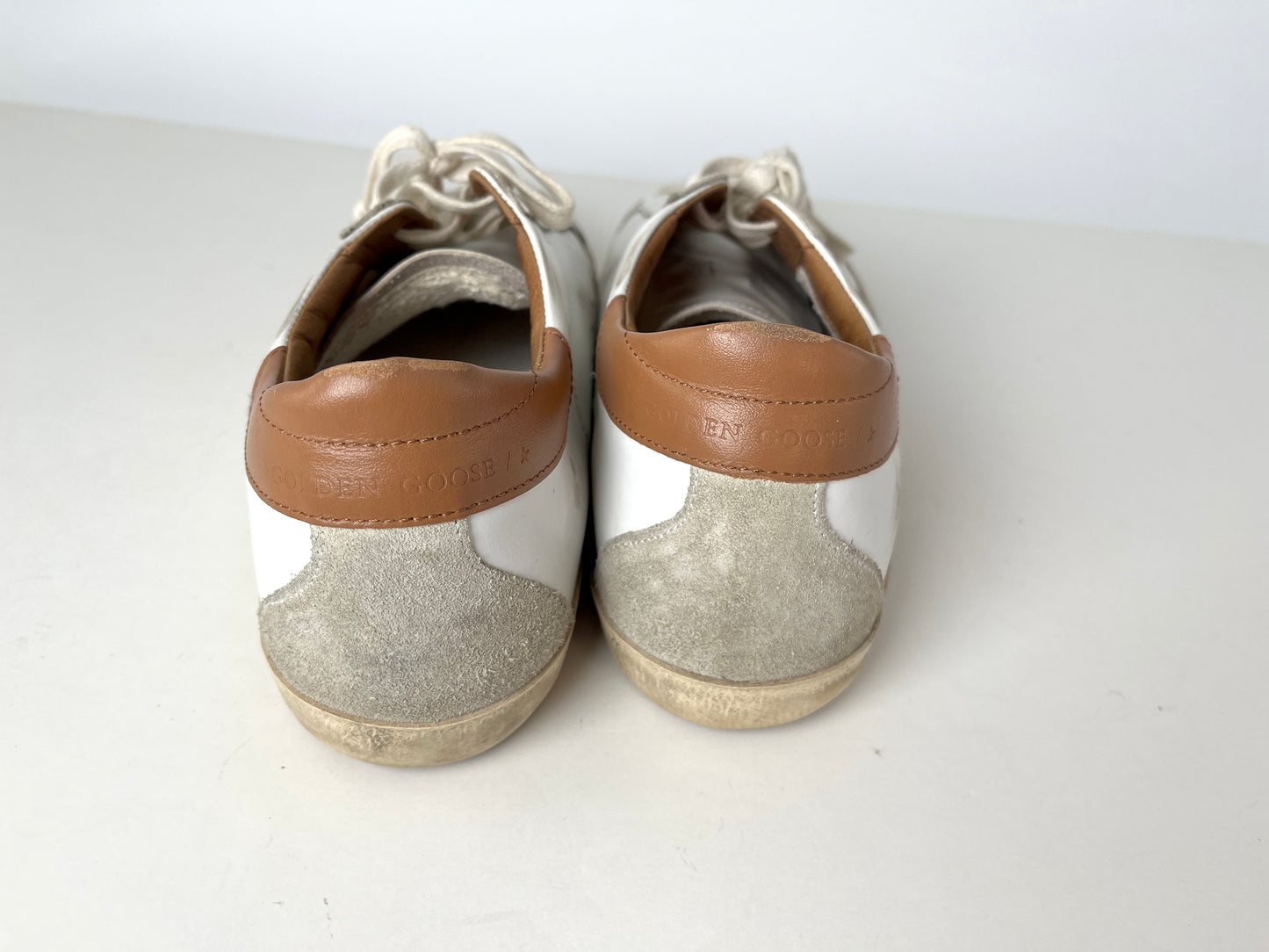 Golden Goose Superstar White Brown Leather Sneakers 41