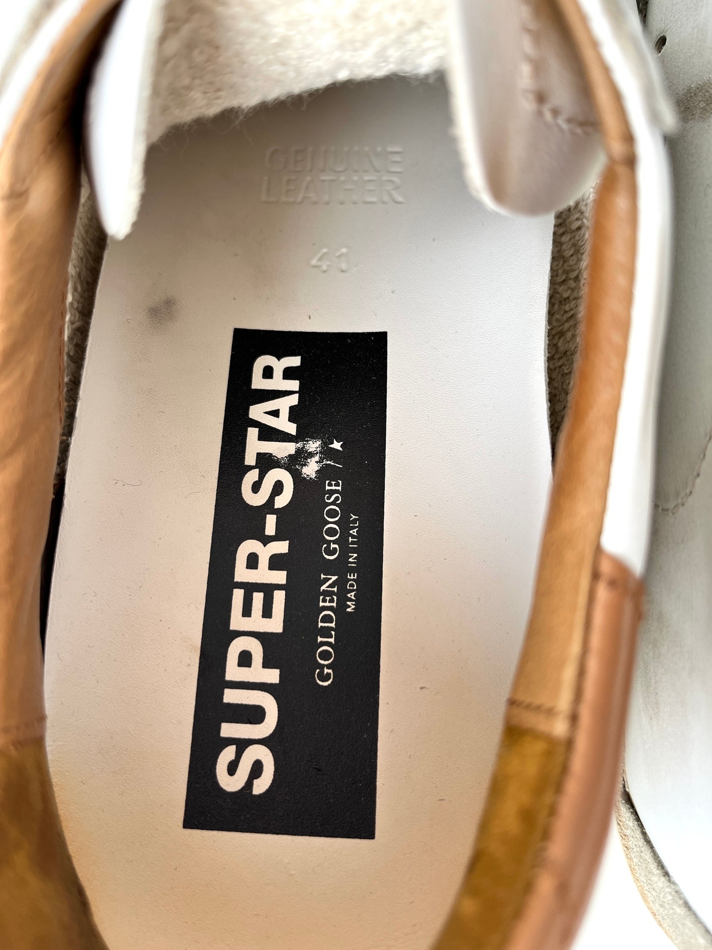 Golden Goose Superstar White Brown Leather Sneakers 41