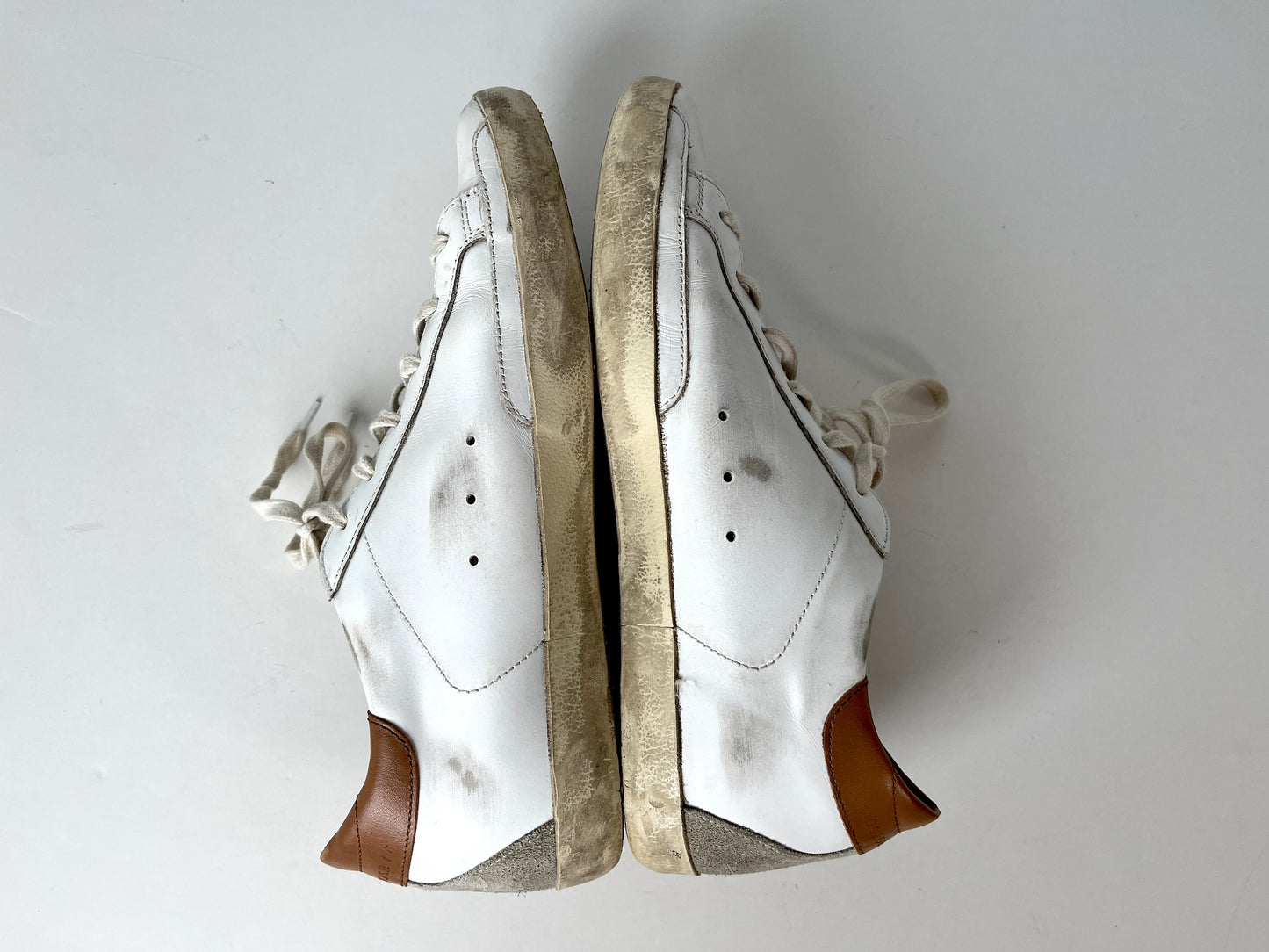 Golden Goose Superstar White Brown Leather Sneakers 41