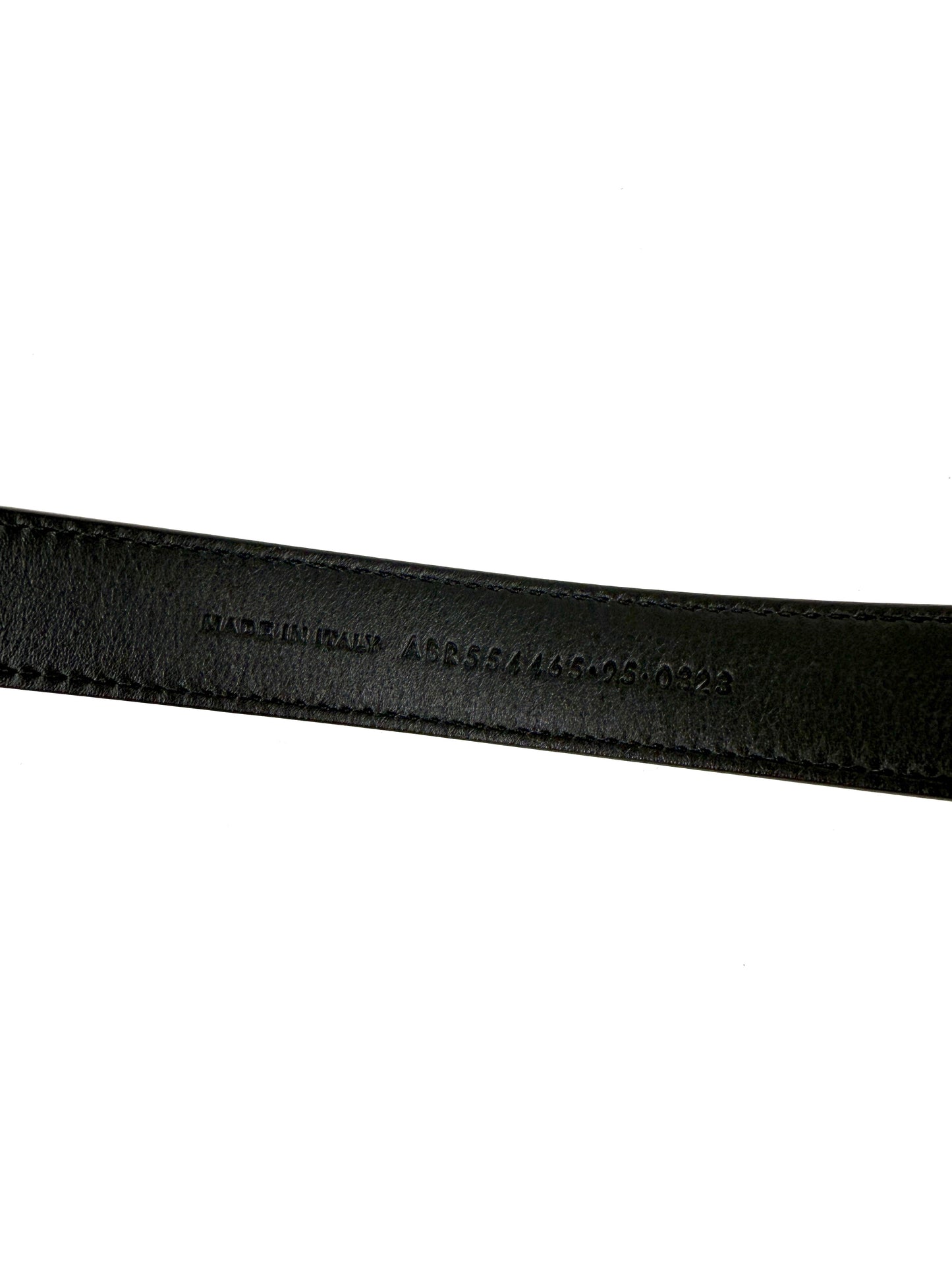 Saint Laurent Skinny YSL Logo Buckle Leather Belt 95 38