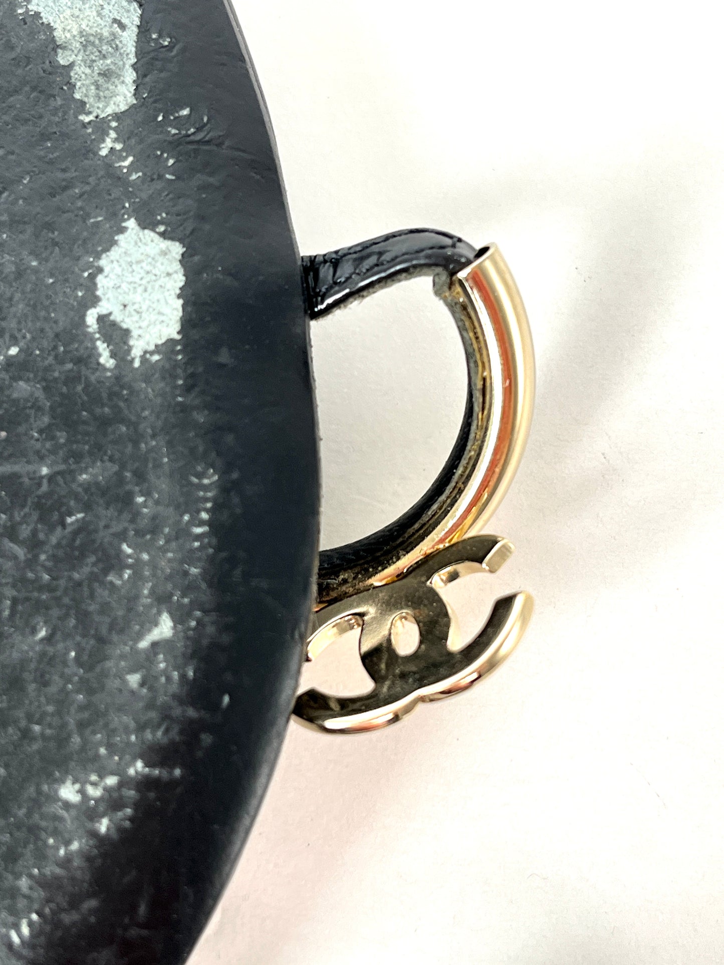 CHANEL Black CC Logo Leather Slip on Sandals 41.5 10.5