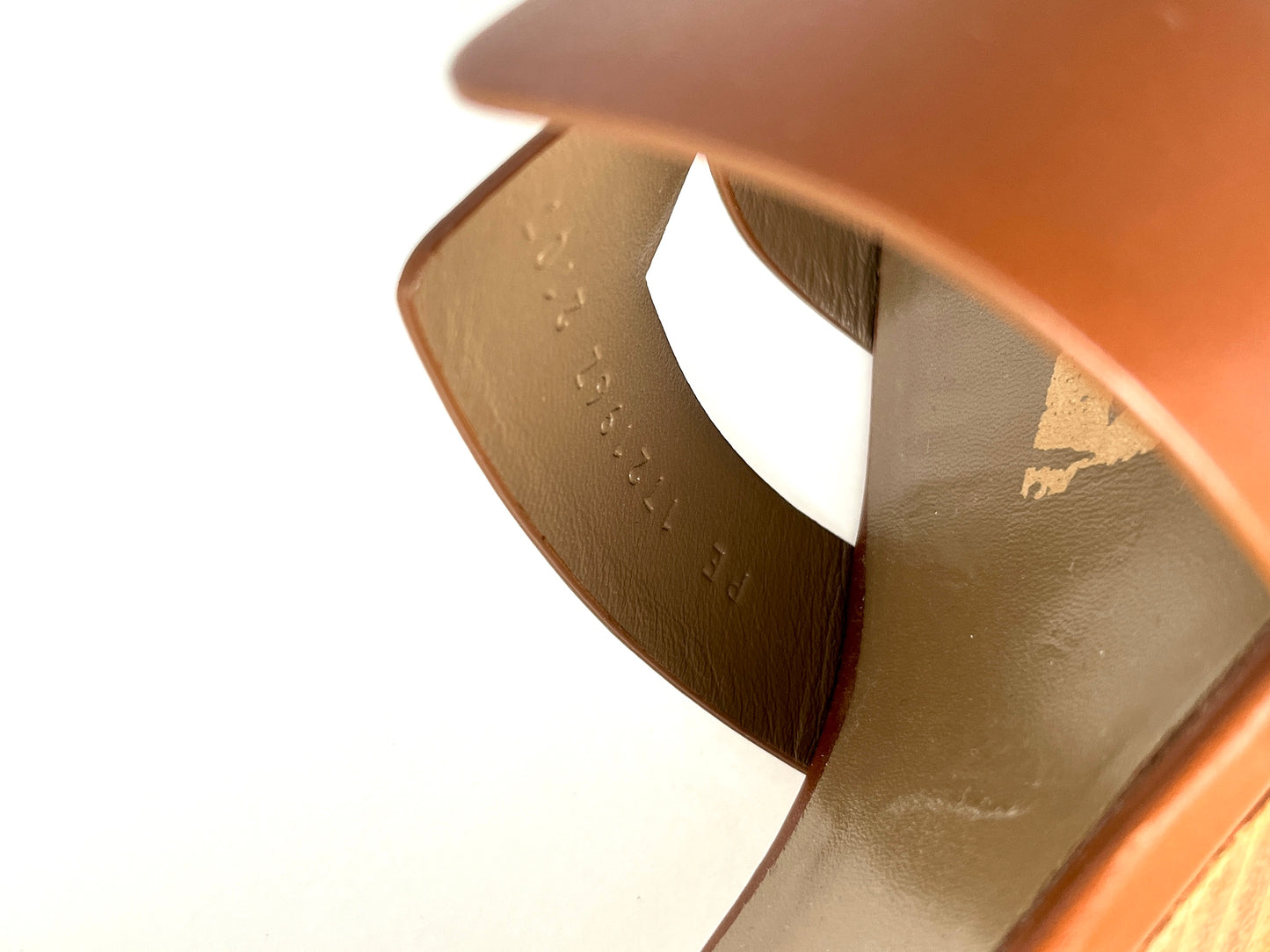 HERMES Legend Gold Wedge Heel Sandals 41 10.5