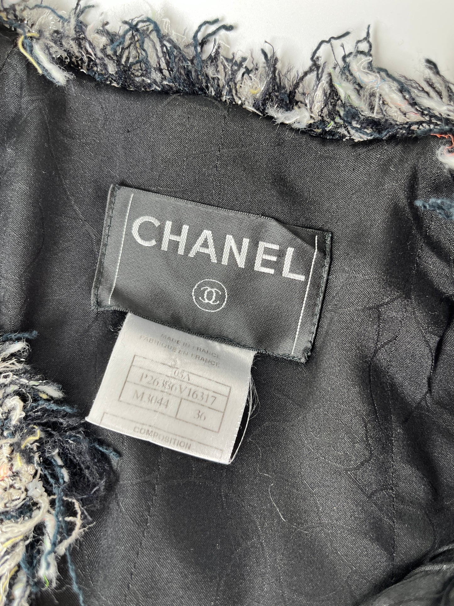 CHANEL Tweed 05A Black White Jacket Cardigan 36 4
