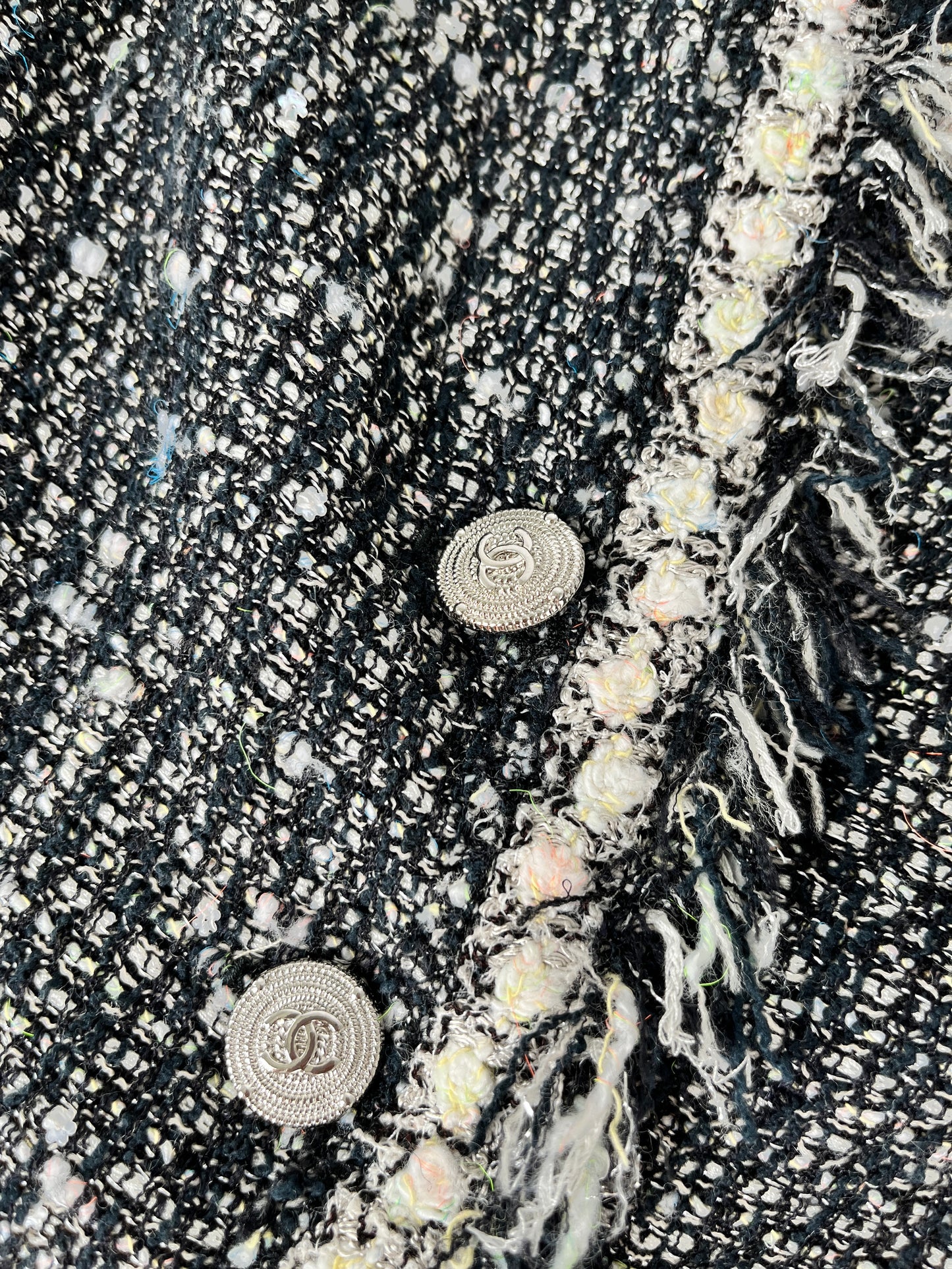 CHANEL Tweed 05A Black White Jacket Cardigan 36 4