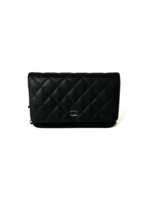 CHANEL 13S WOC Wallet on Chain Black Quilted Leather Crossbody Bag