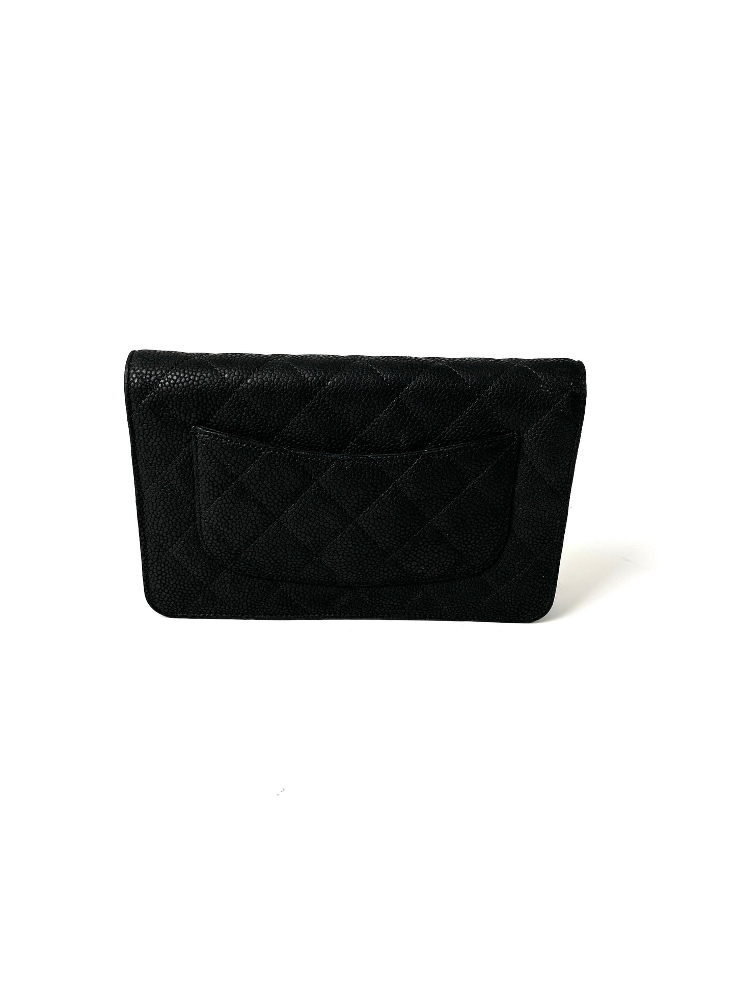 CHANEL 13S WOC Wallet on Chain Black Quilted Leather Crossbody Bag