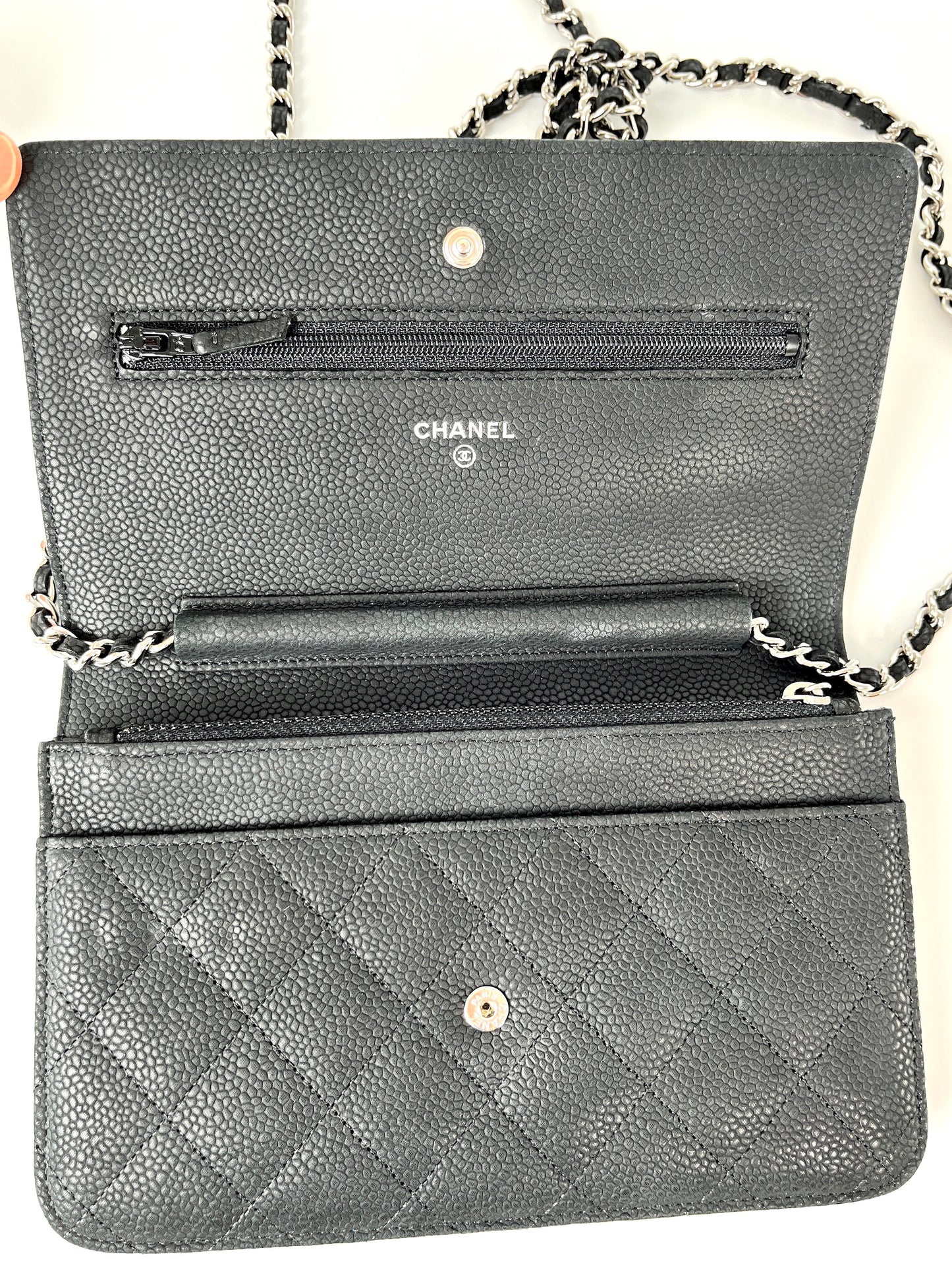 CHANEL 13S WOC Wallet on Chain Black Quilted Leather Crossbody Bag