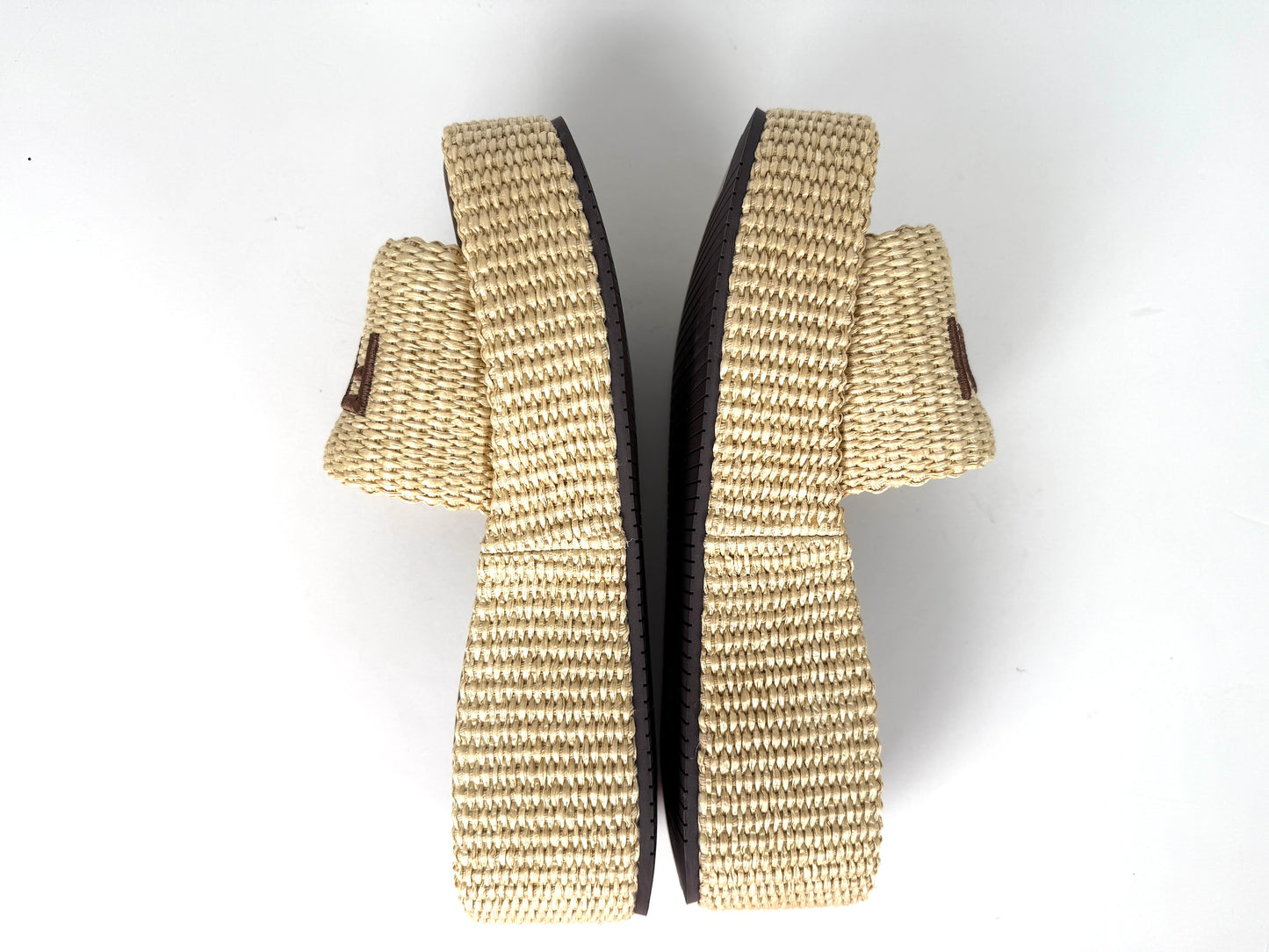 FENDI Raffia Sunshine Platform Slide Sandals 39 9