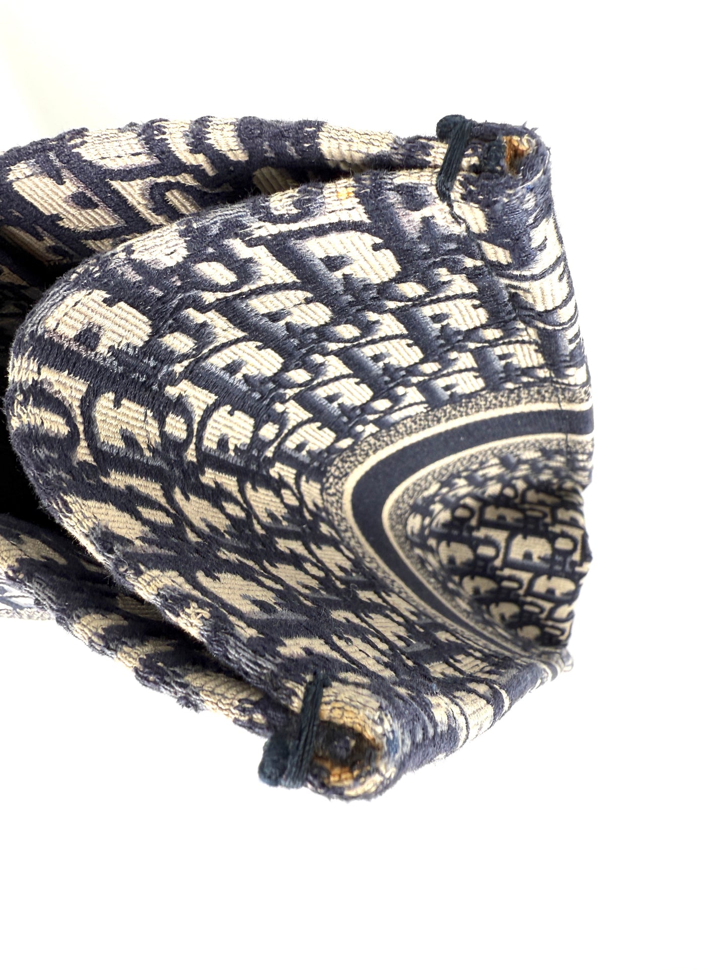 CHRISTIAN DIOR Oblique Jacquard Blue Ecru Large Book Tote Bag