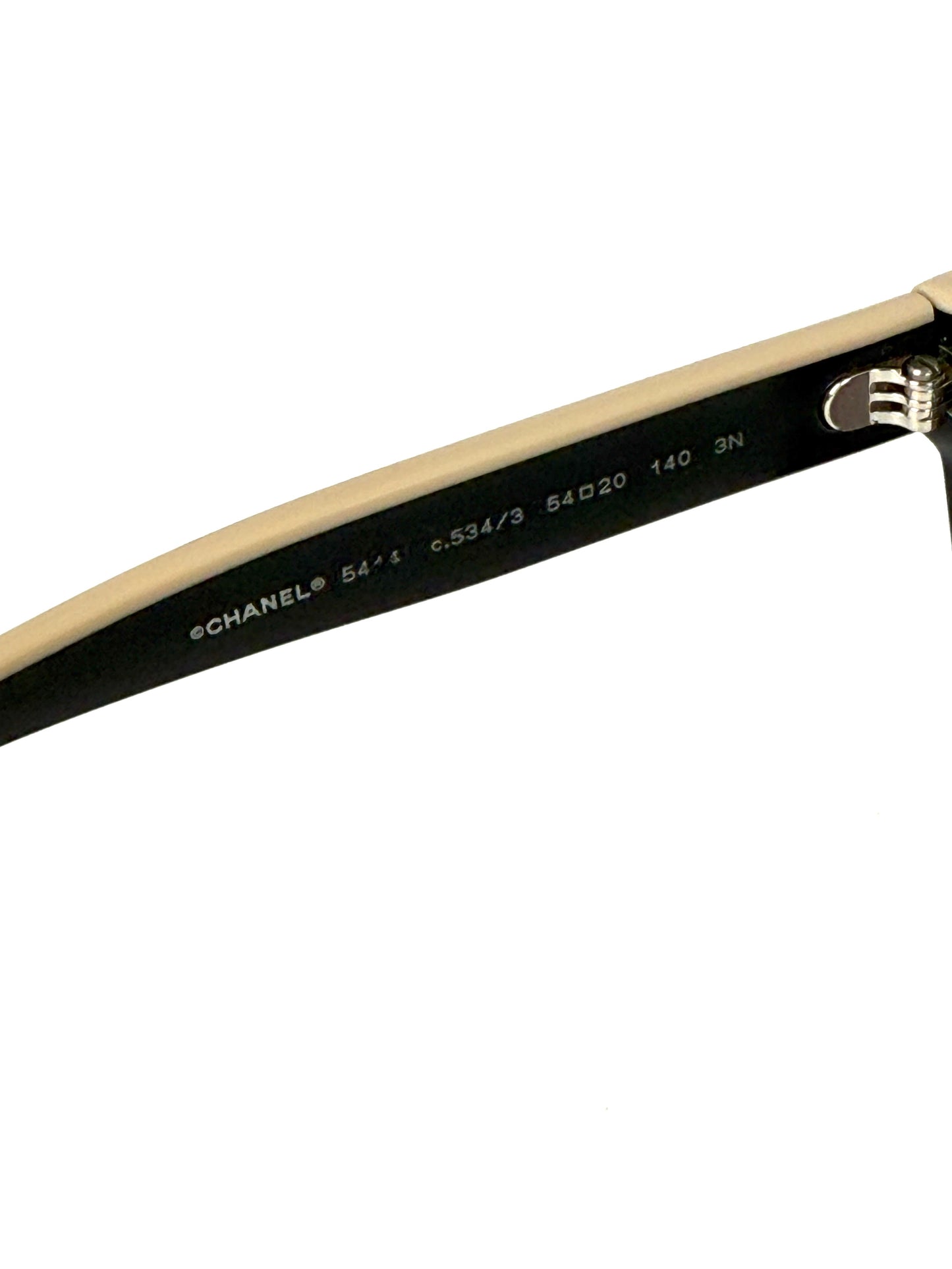 CHANEL 5414 Butterfly Acetate Black Beige Sunglasses